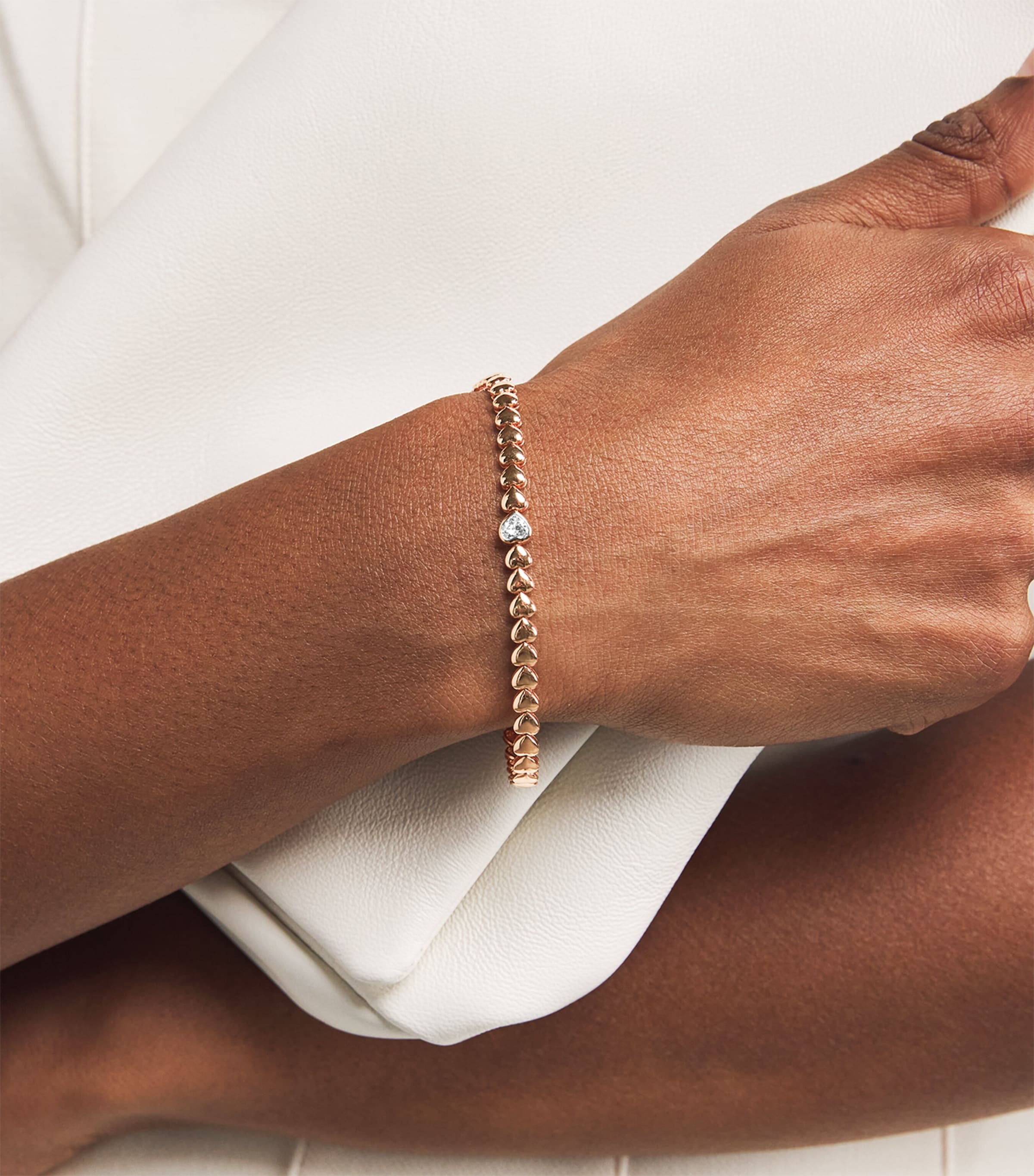 Rose Gold and Diamond Heart Bracelet ROSE GOLD Image 2