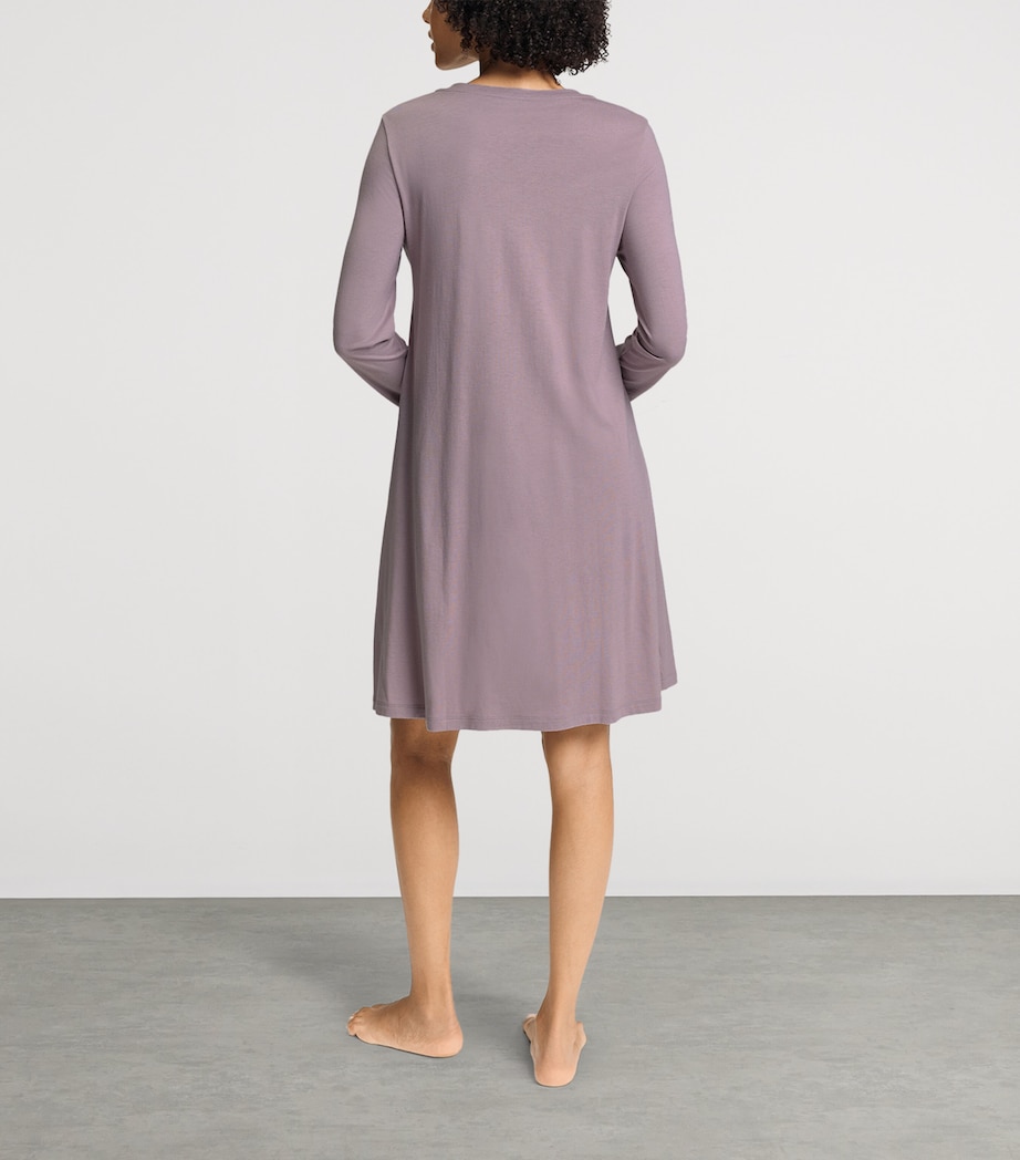 Hanro Womens Cotton-Modal Sleep & Lounge Nightdress Deep Navy Image 4