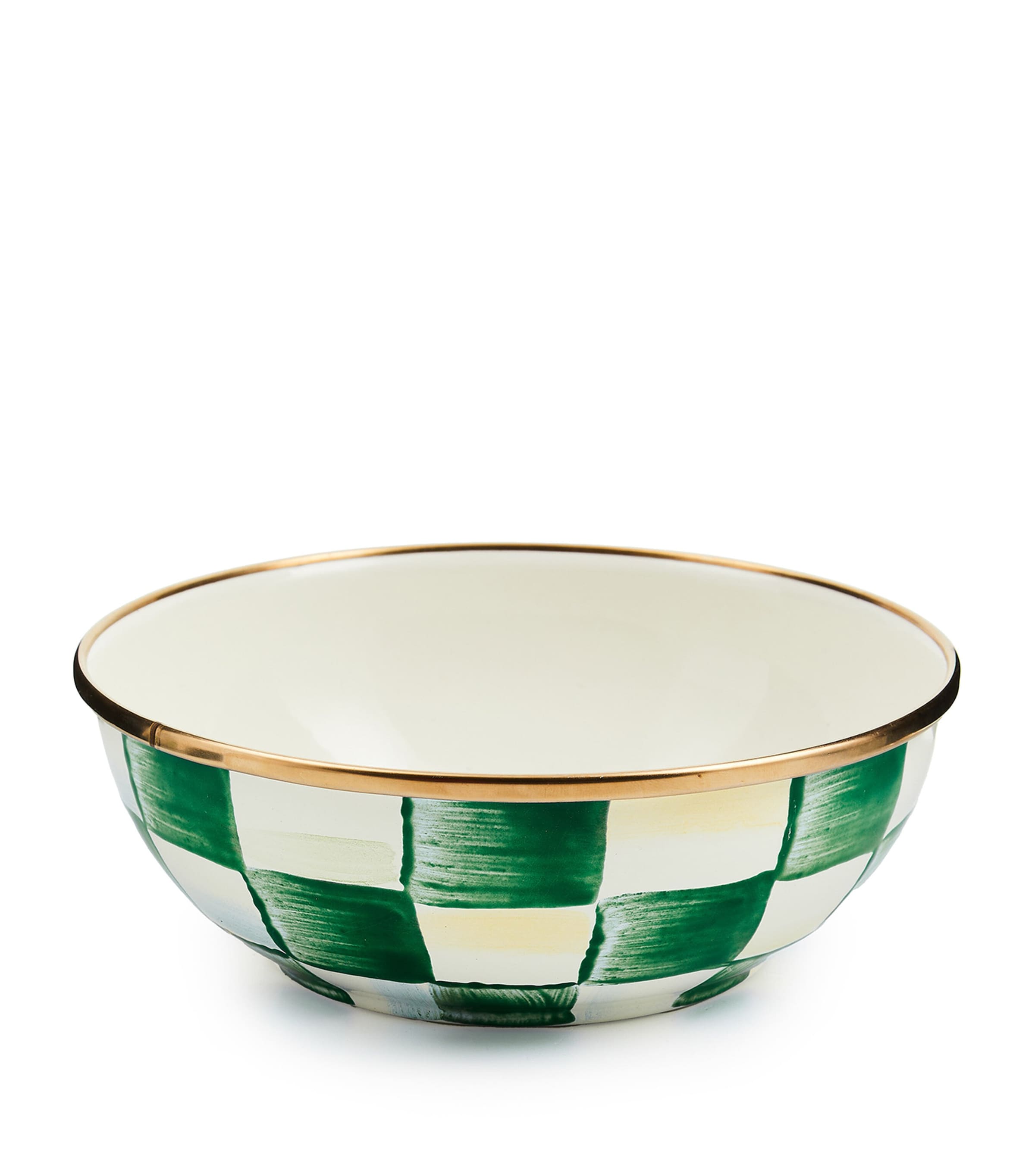 Mackenzie-childs Emerald Check Everyday Bowl