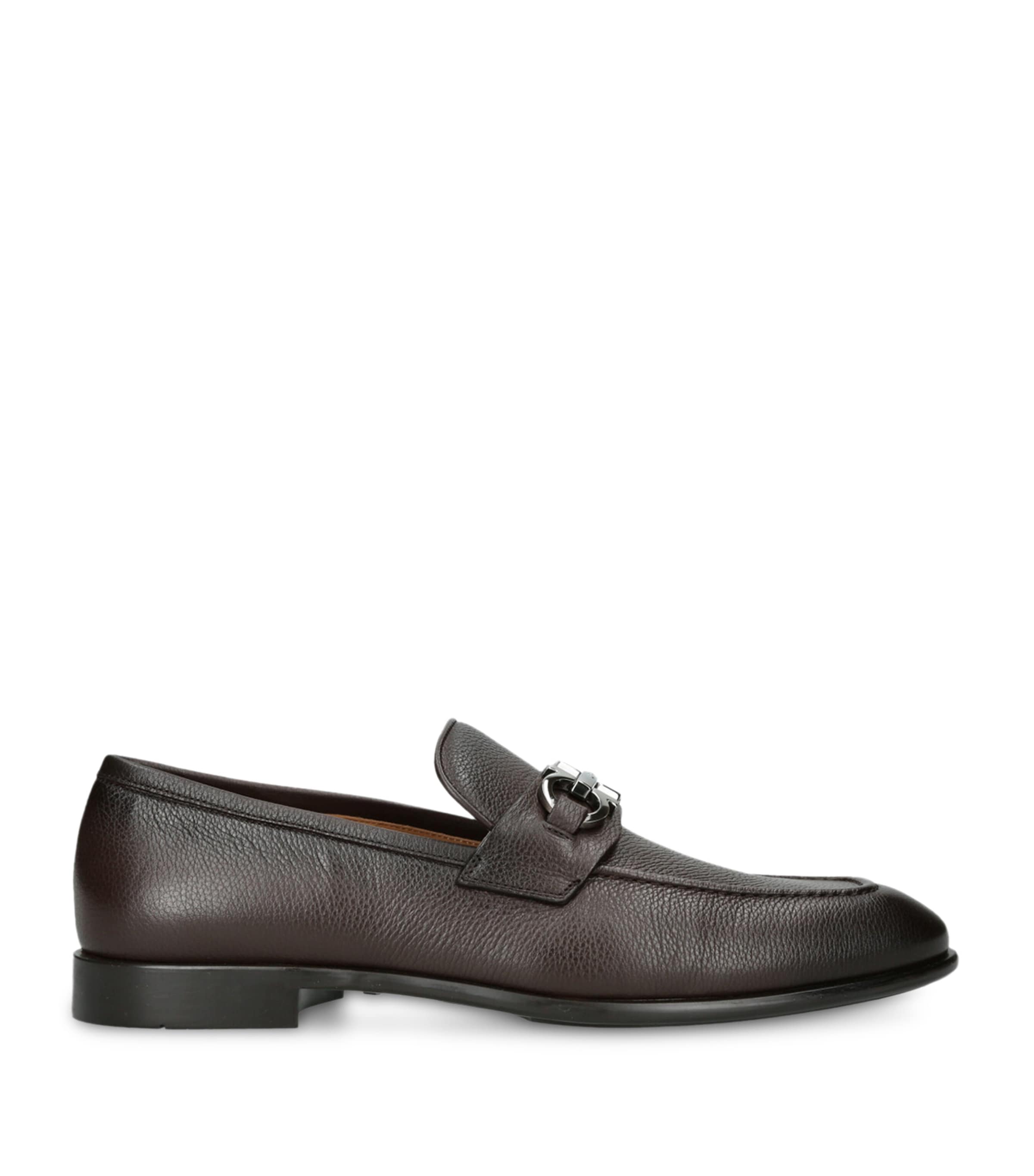 Shop Ferragamo Leather Foster Gancho Loafers In Brown