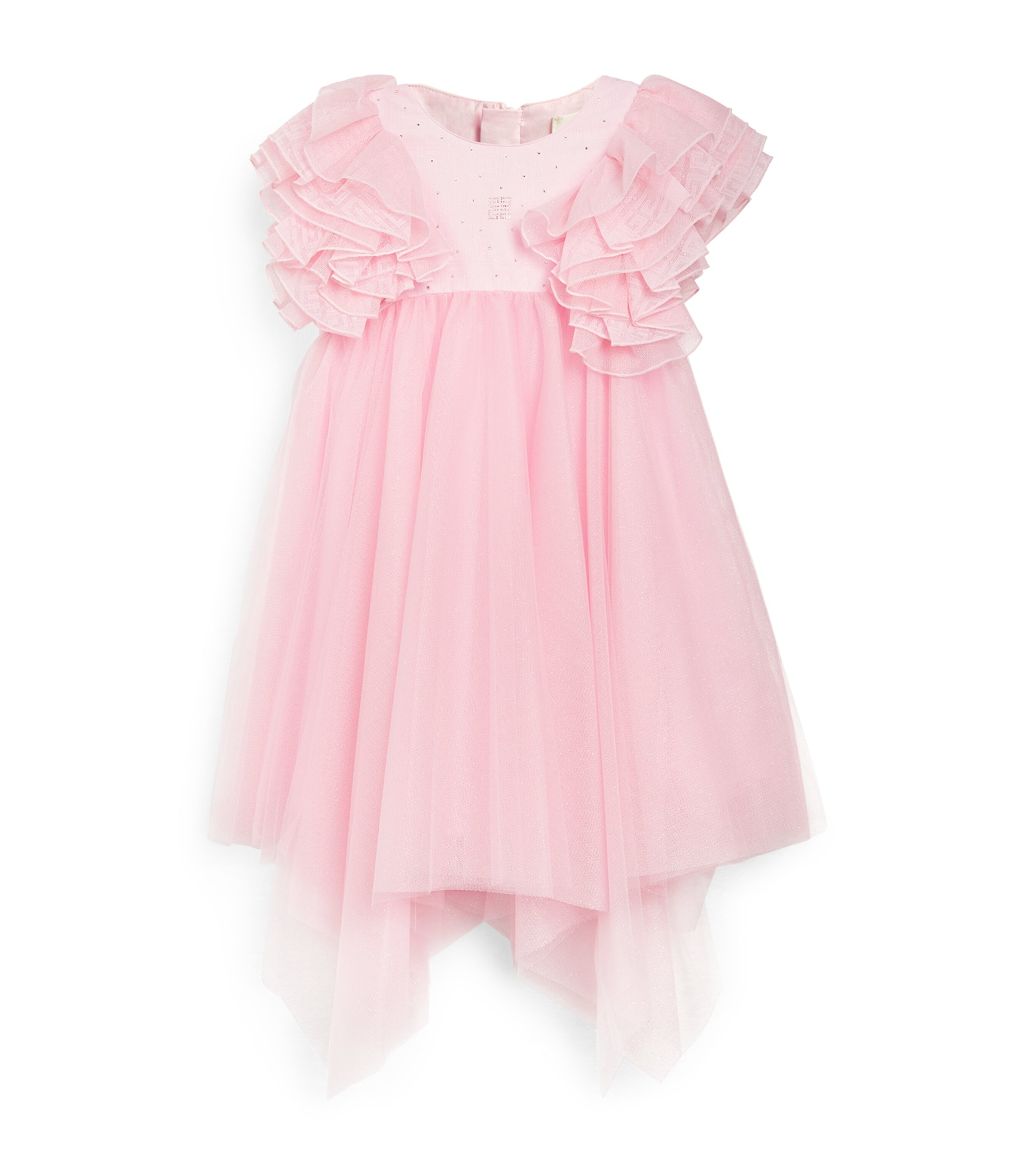 Givenchy Kids' Tulle Puff-sleeve Dress In Pink