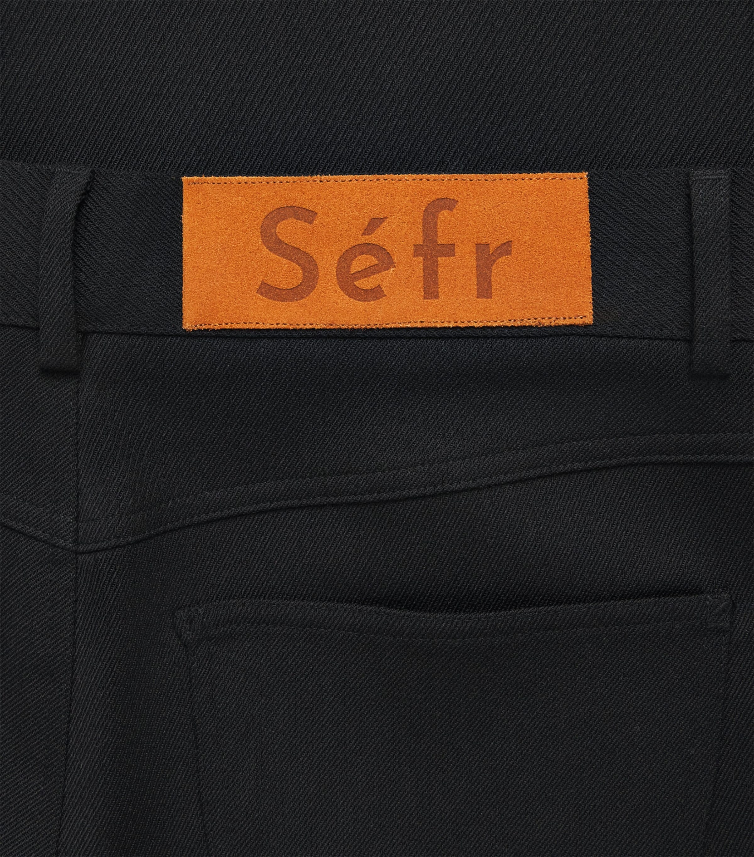 Séfr Mens Barrel-Leg Oktai Trousers Sturdy Black Twill Image 6