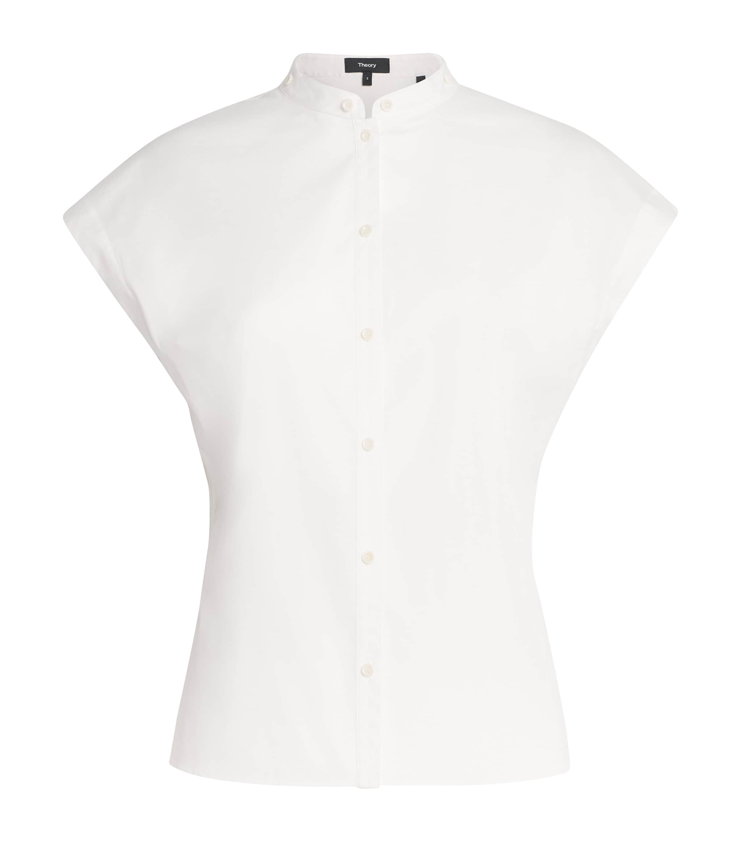 Theory Womens Poplin Slim Shirt White Image 1