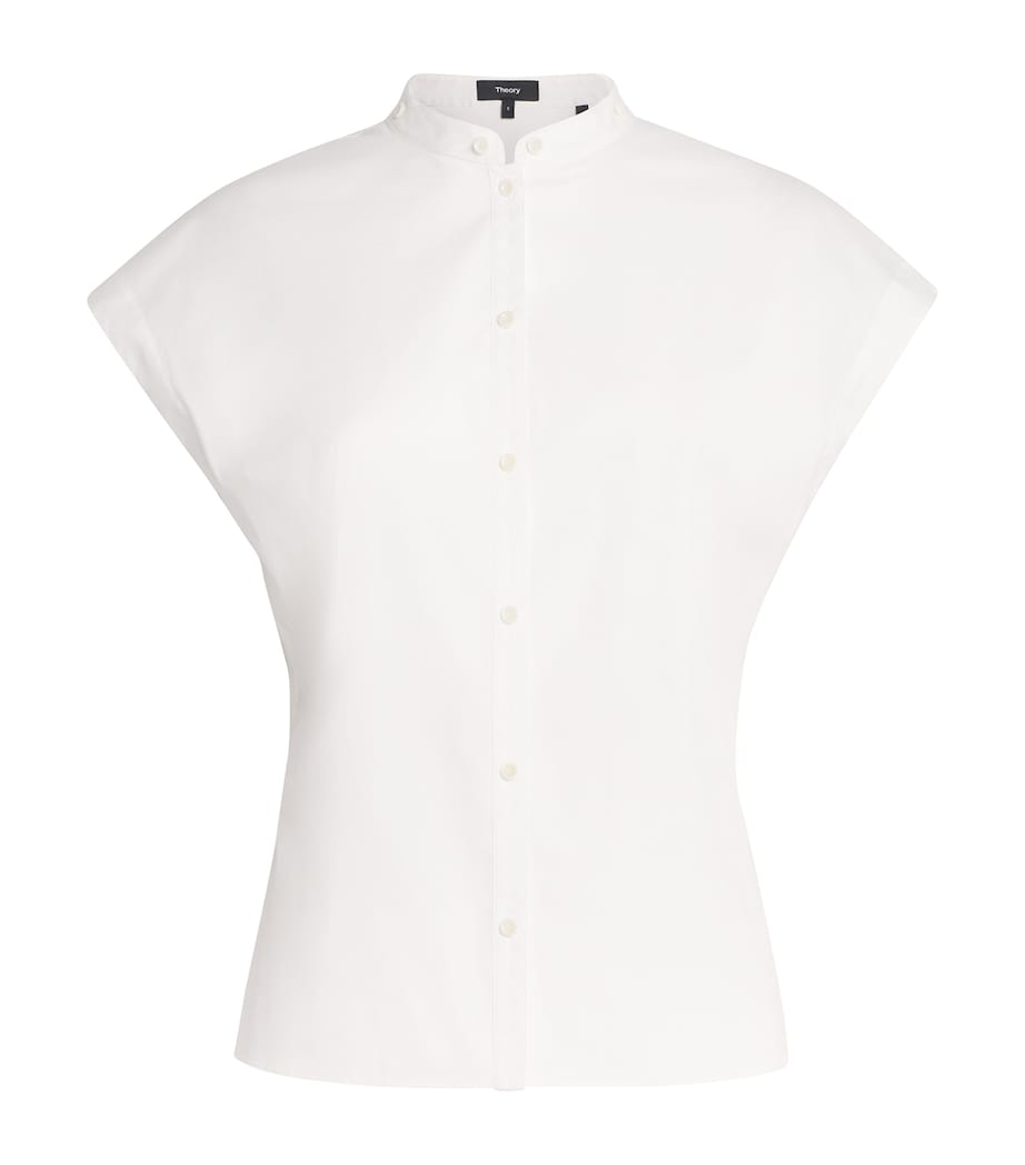Theory Womens Poplin Slim Shirt White Image 1
