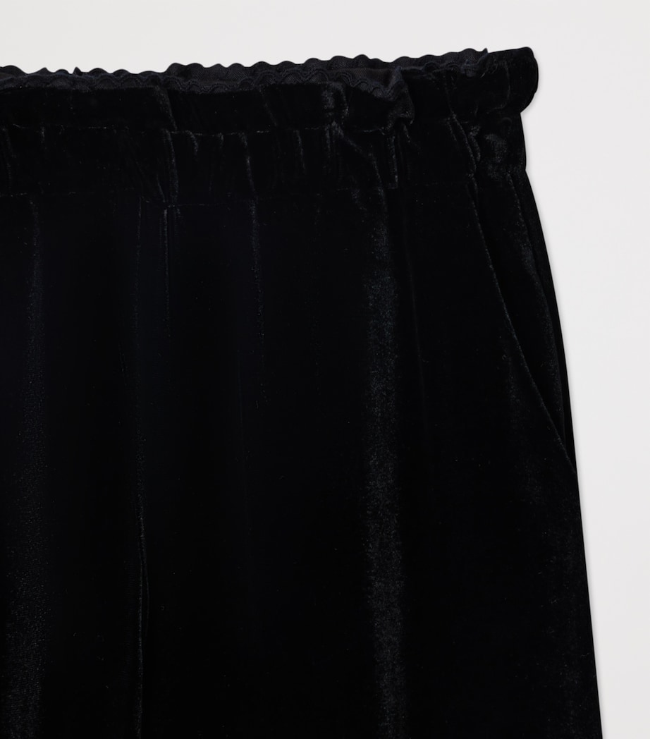 Velvet Wide-Leg Trousers (10-14 Years) NOIR Image 3
