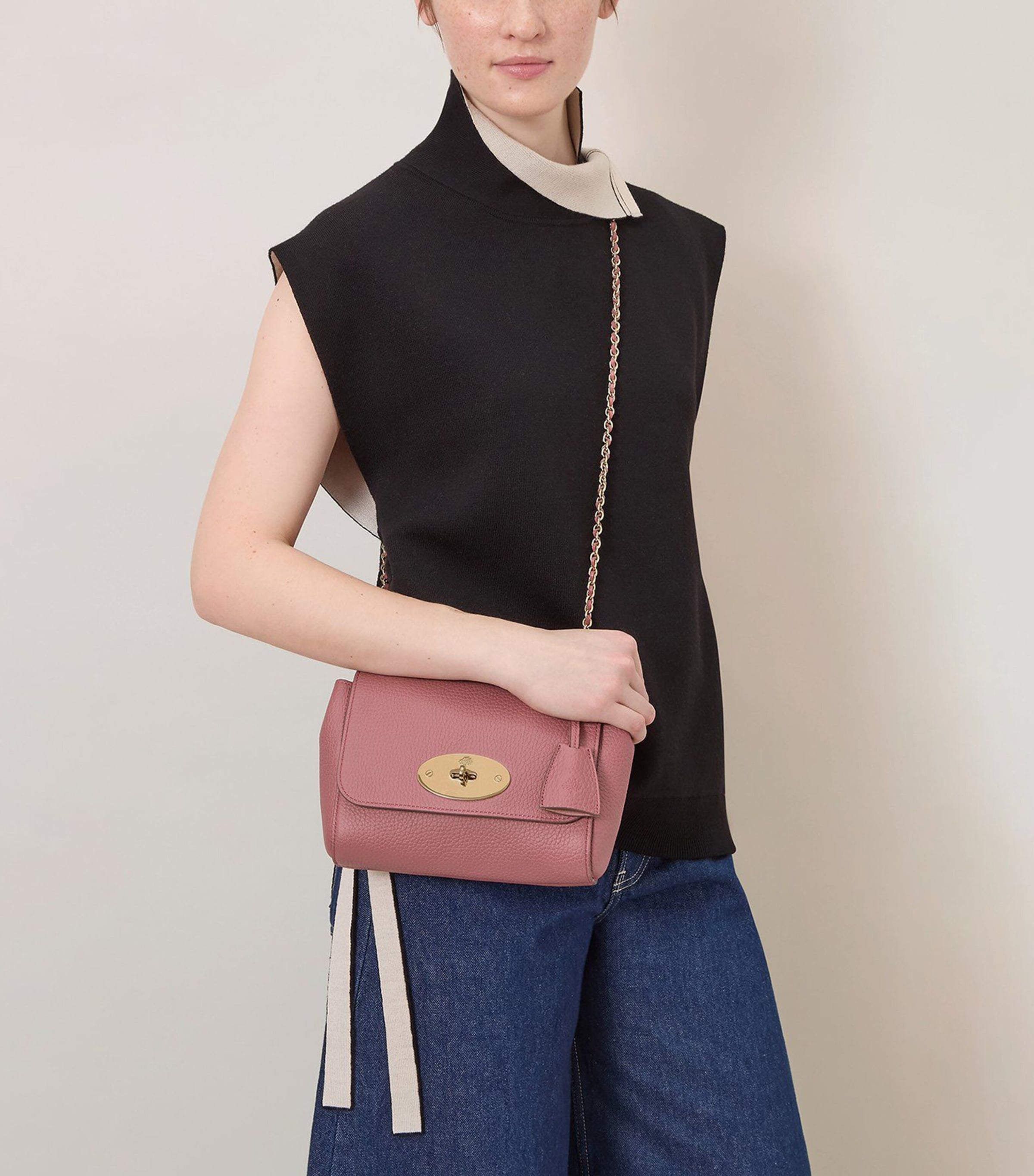 Mulberry Leather Lily Shoulder Bag Pink Scrumpy Image 2