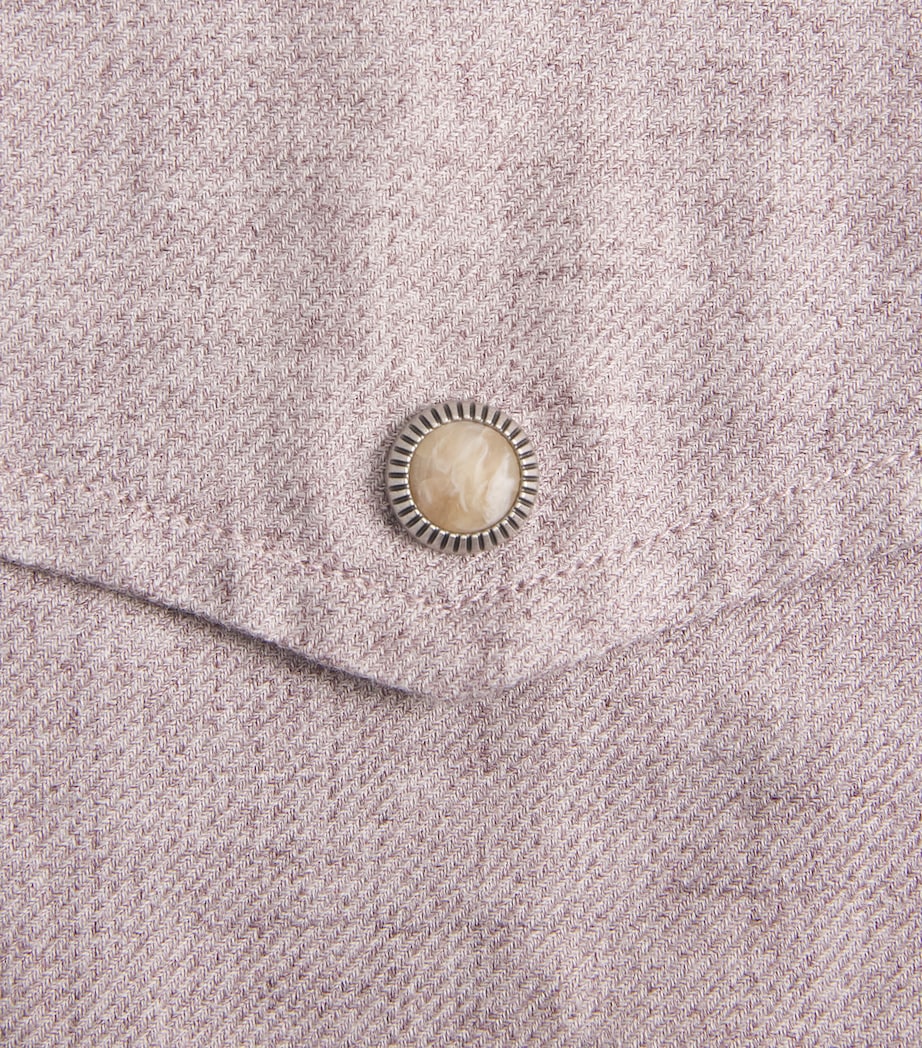 Cotton-Cashmere Texas Overshirt MIRTILLO Image 5