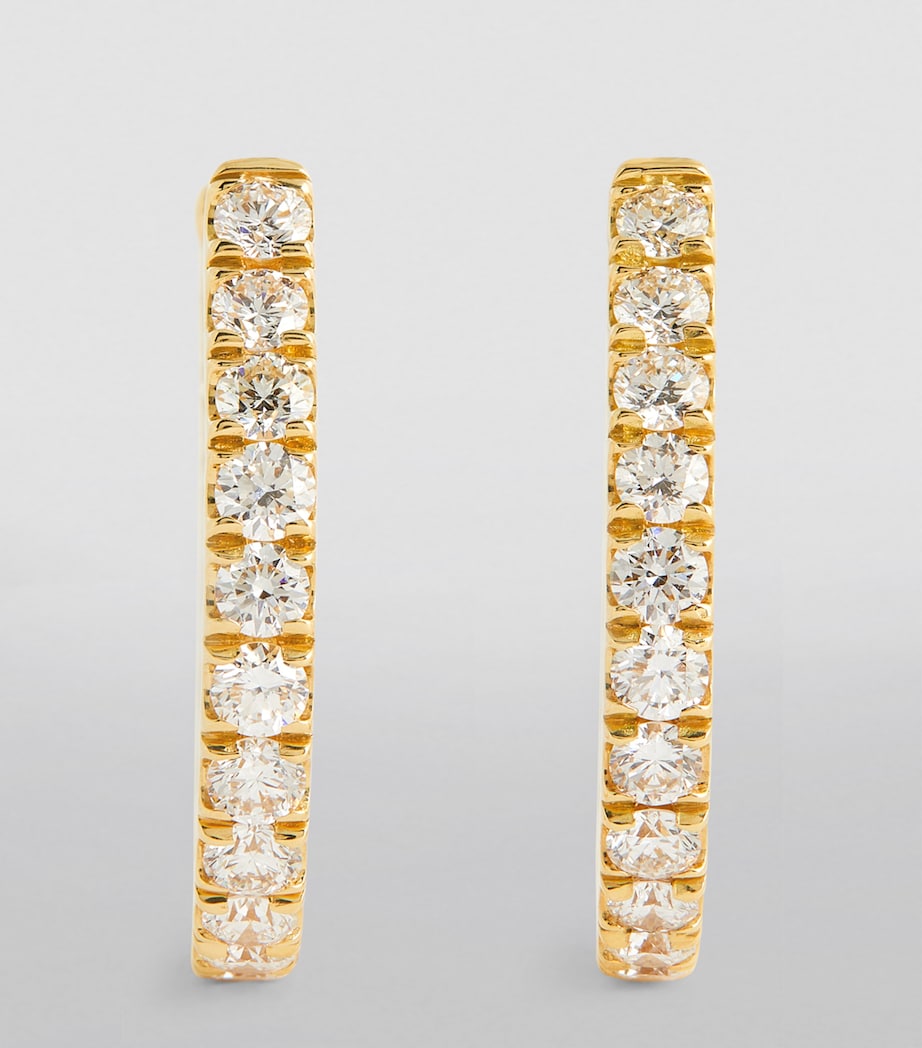 Yellow Gold and Diamond Honey Hoop Earrings YELLOW GOLD Image 3