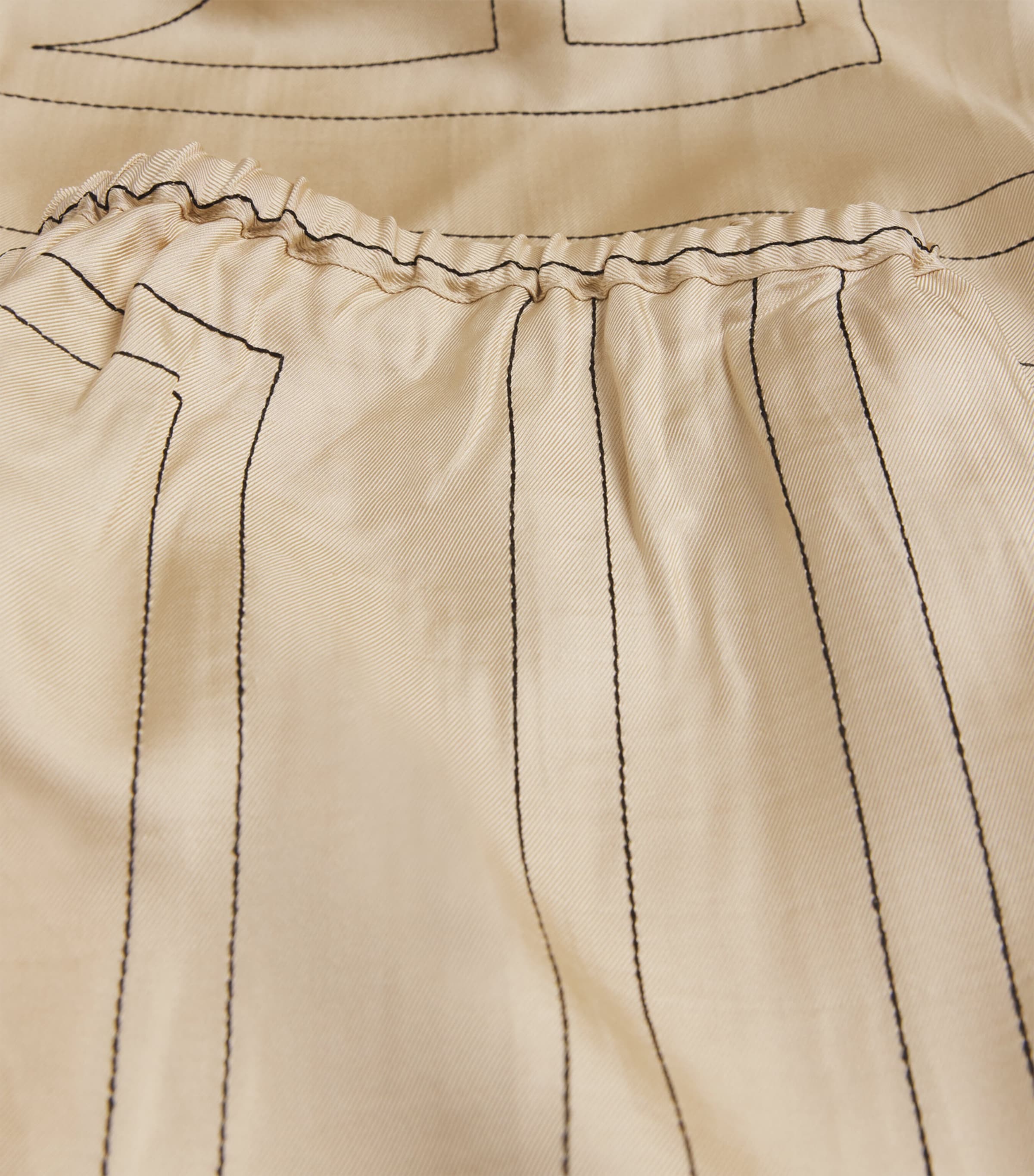 Toteme Womens Silk Monogram Trousers Ivory Monogram Image 6