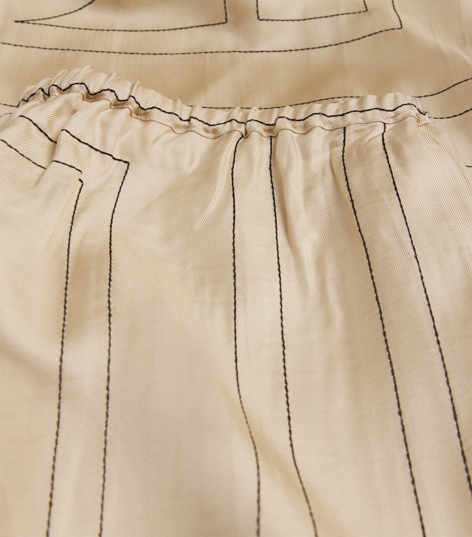 Toteme Womens Silk Monogram Trousers Ivory Monogram Image 6