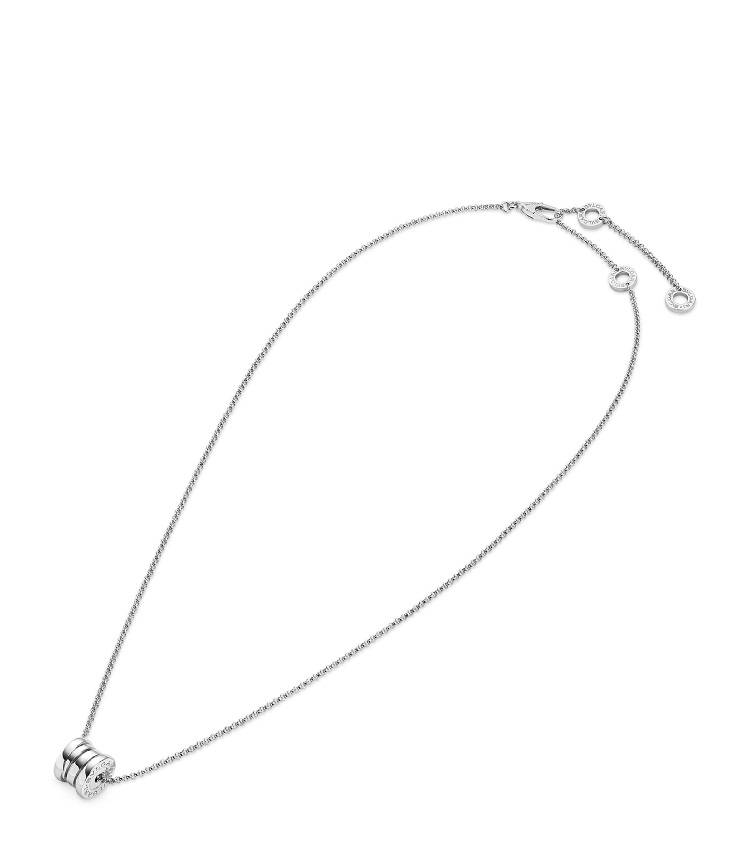 Bvlgari Mini White Gold B. Zero1 Pendant Necklace In Metallic