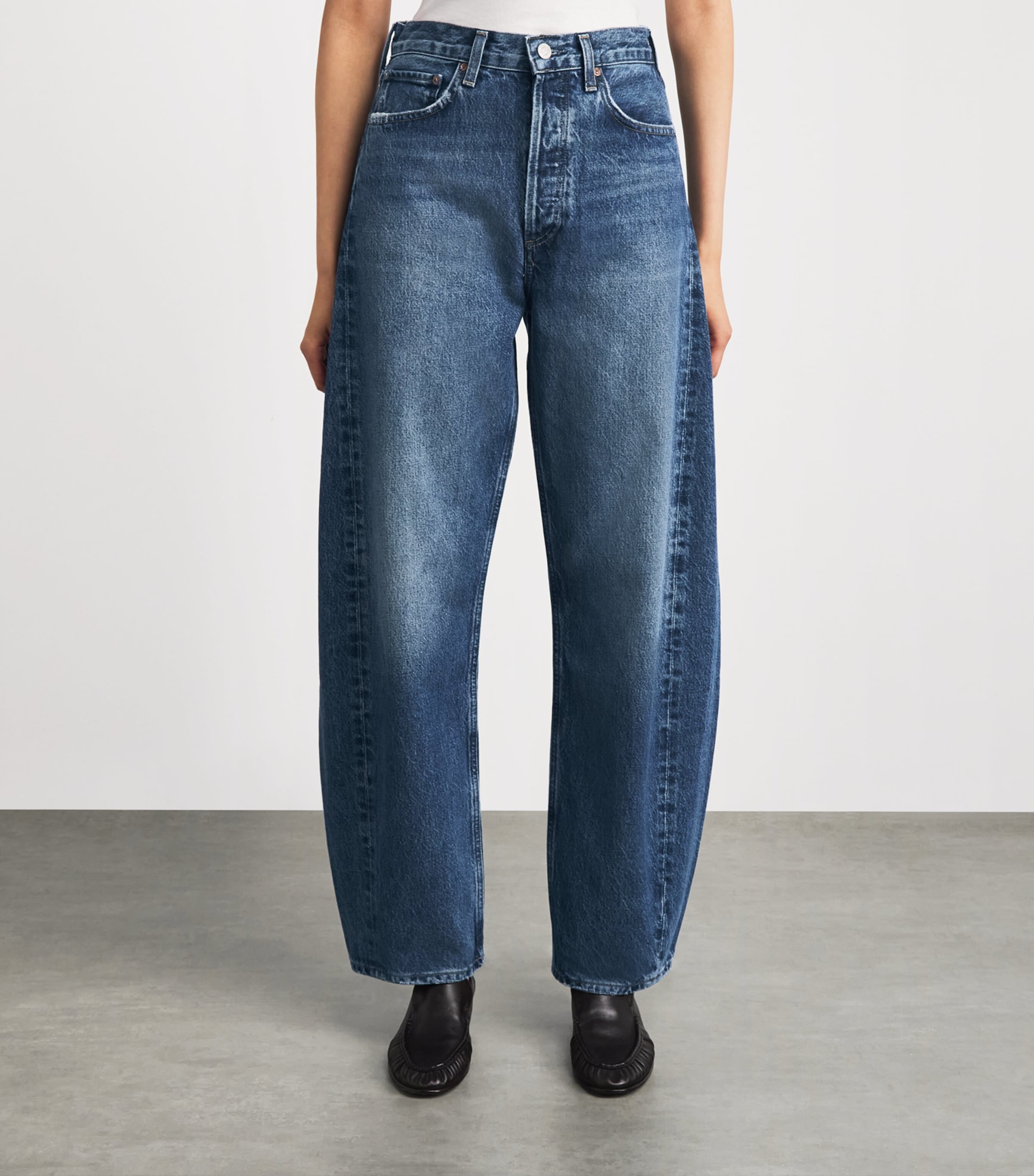 AGOLDE Womens Luna Pierced Tapered Jeans Lgcl Image 4