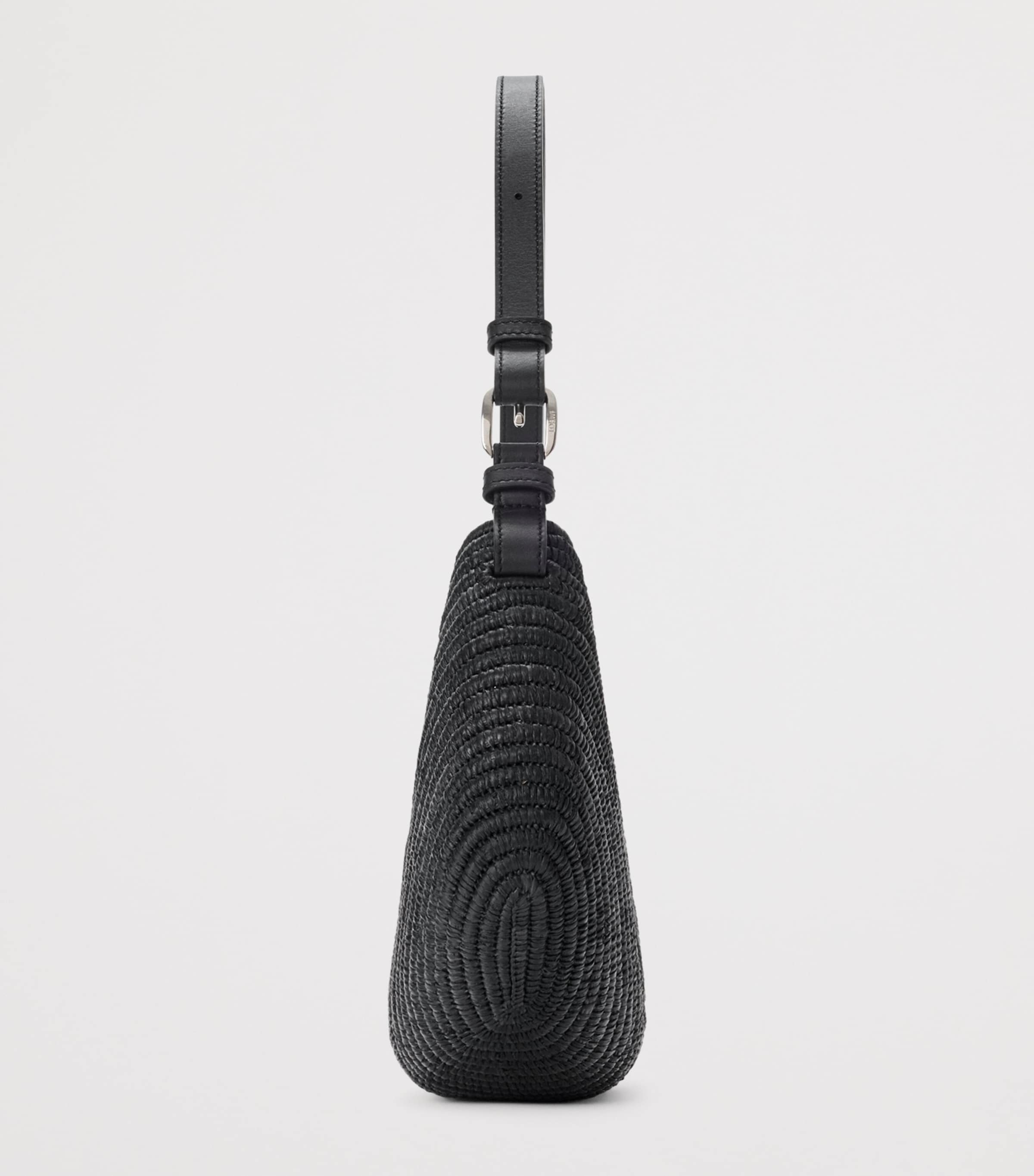 LOEWE x Paula's Ibiza Medium Raffia Swing Shoulder Bag Black Image 3