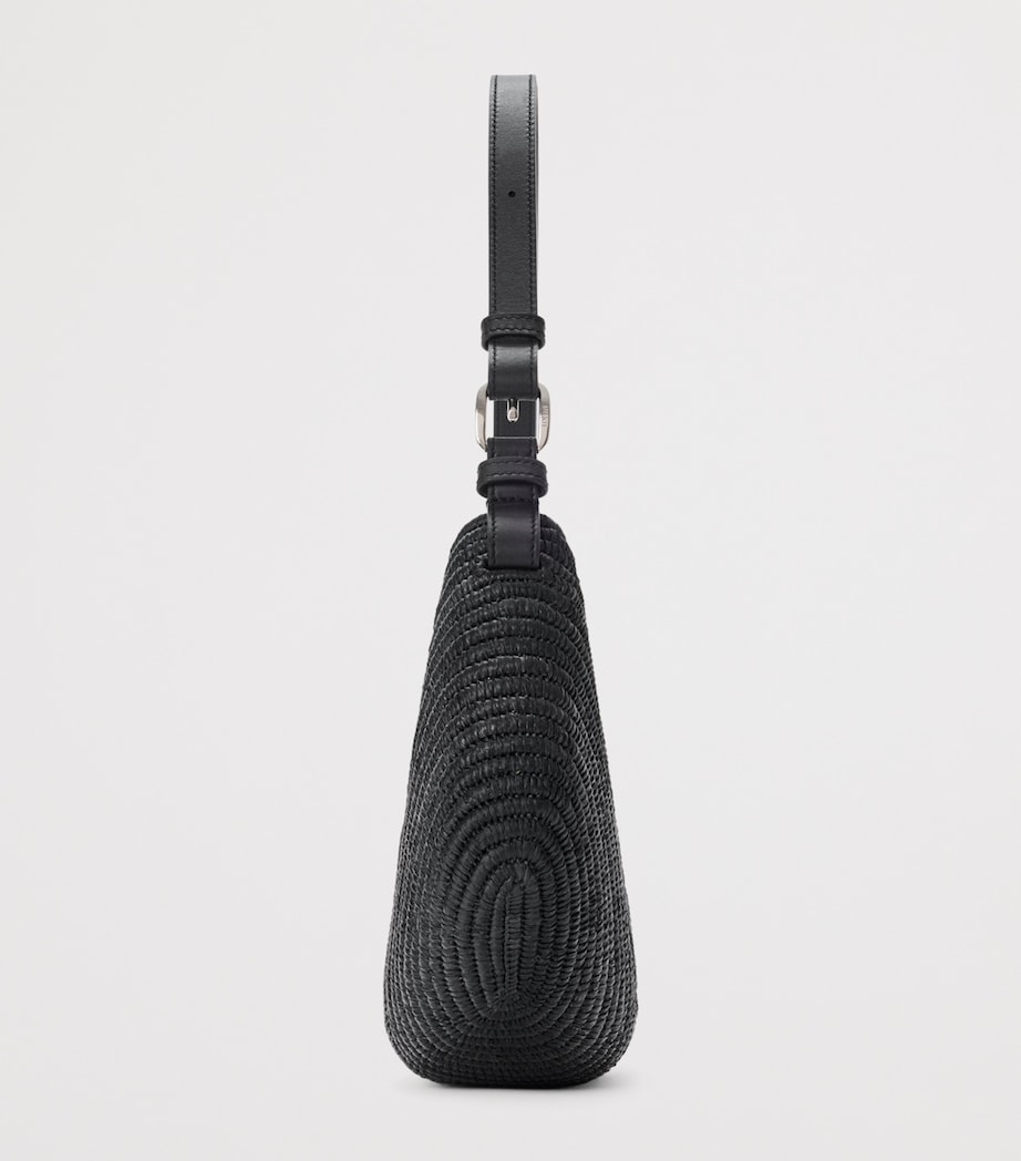 LOEWE x Paula's Ibiza Medium Raffia Swing Shoulder Bag Black Image 3