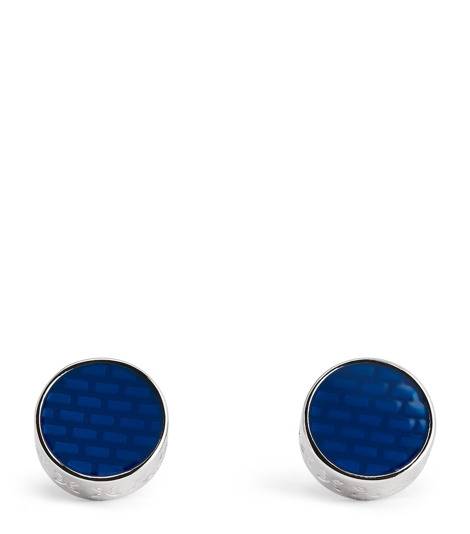 Enamel-Detail Thompson Brick Cufflinks BLUE Image 1