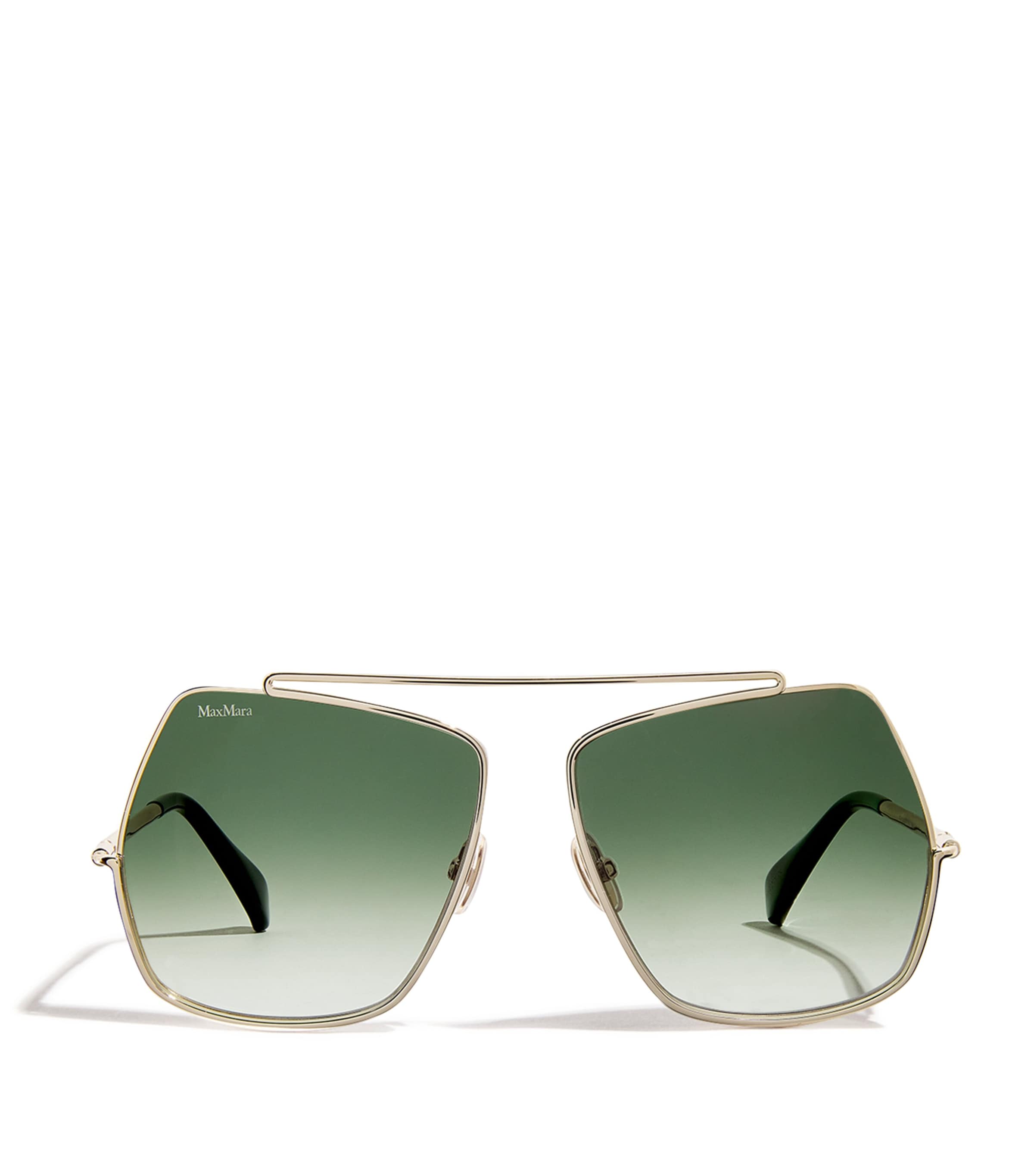 Max Mara Elsa Petite Oversized Sunglasses In Green