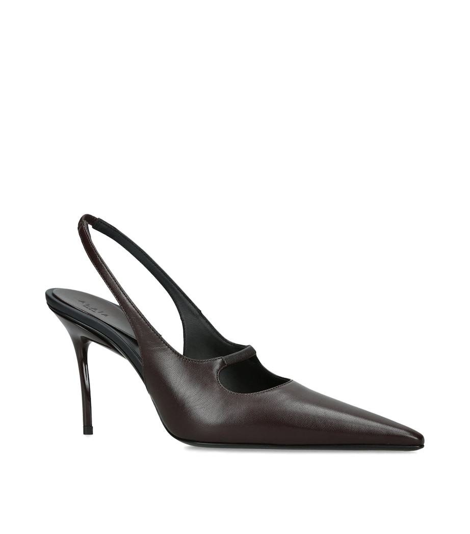 Alaïa Leather Drop Slingback Pumps 90 Dark Brown Image 2