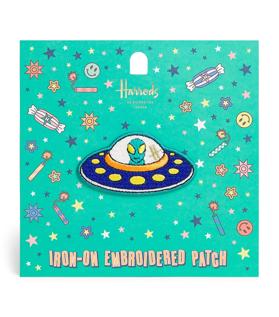 Harrods Pop Rocket Iron-On Alien Embroidered Patch Image 1