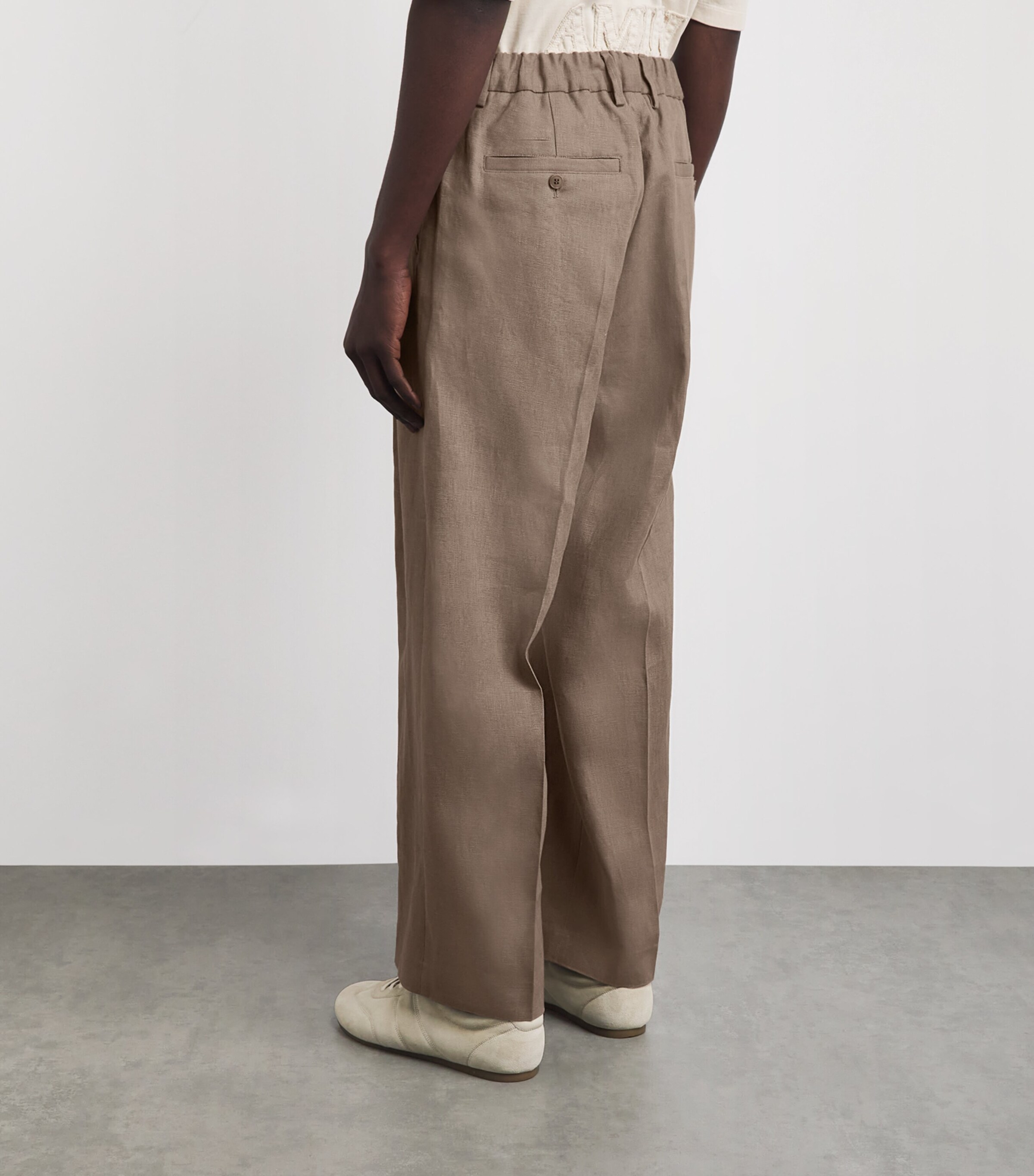 NN.07 Mens Linen Kay Wide-Leg Trousers Clay Mirage Image 5