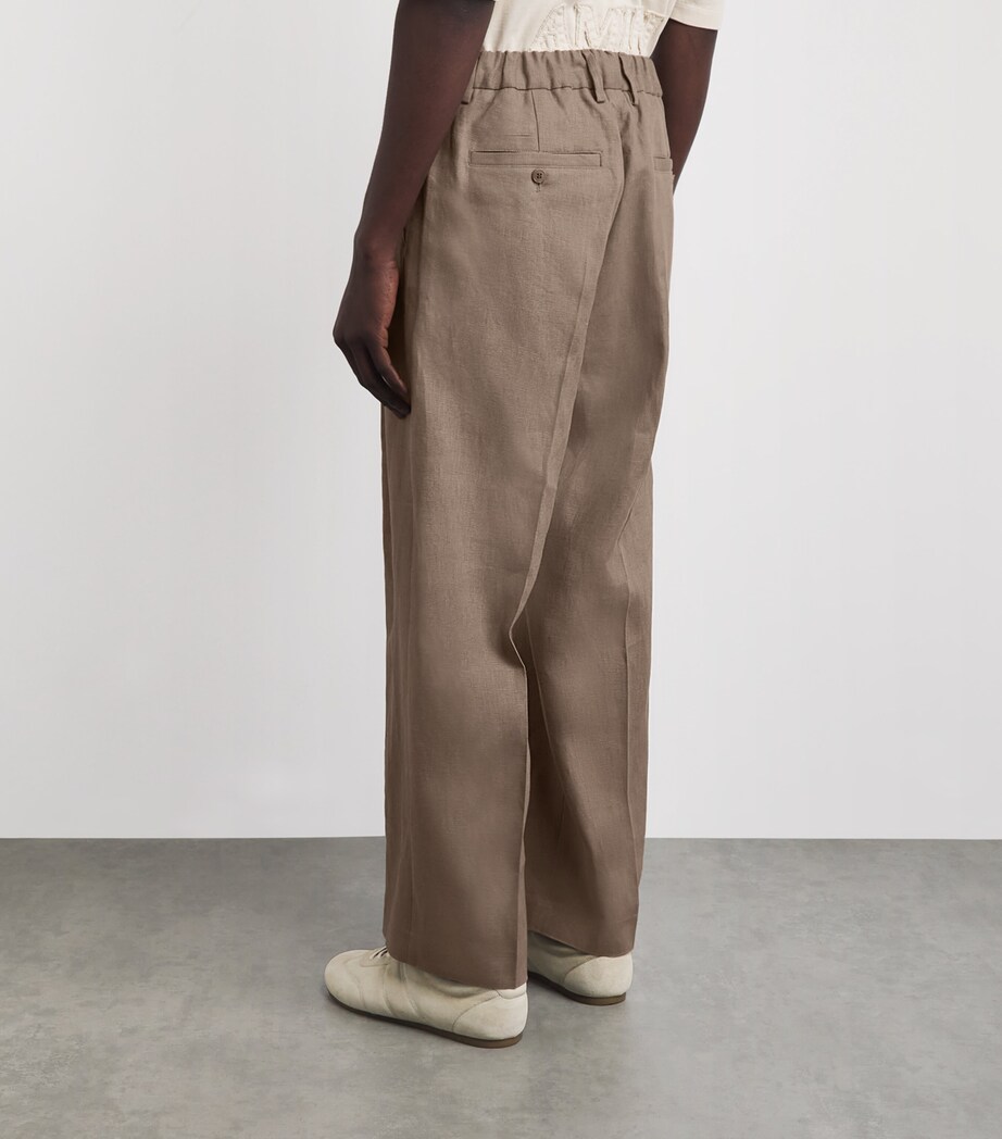 NN.07 Mens Linen Kay Wide-Leg Trousers Clay Mirage Image 5