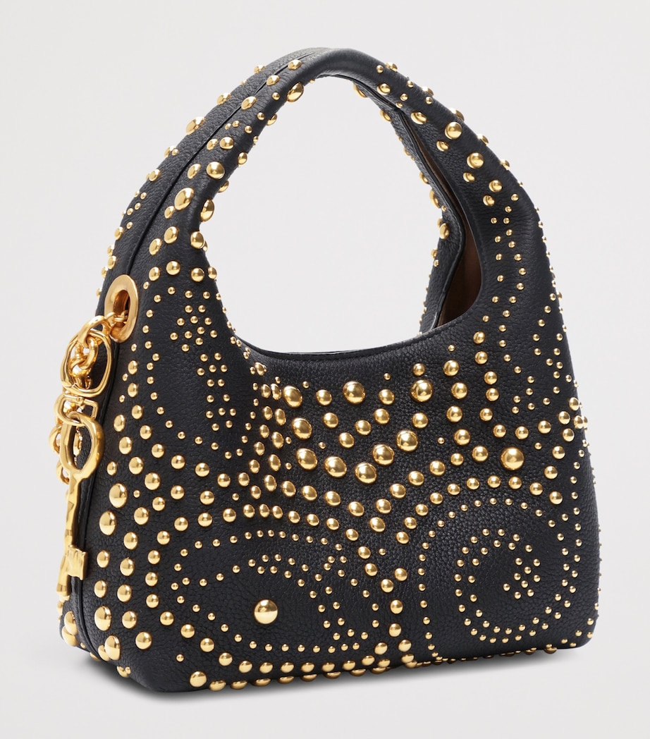 Mini Calfskin Studded Soufflé Shoulder Bag 023 GOLD/BLACK Image 2