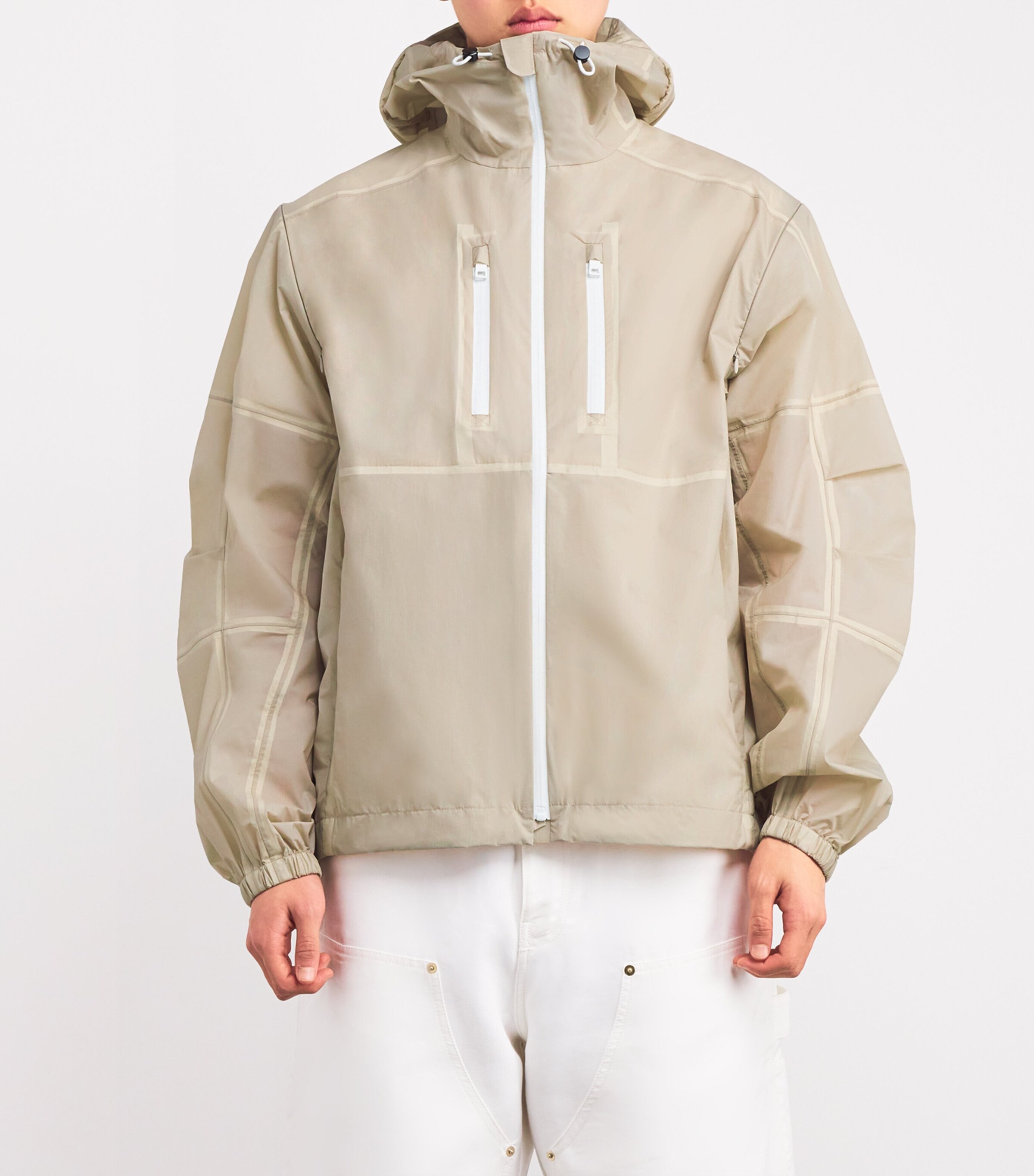 MORDECAI Mens Natural Icon Windbreaker Jacket Sand Image 3