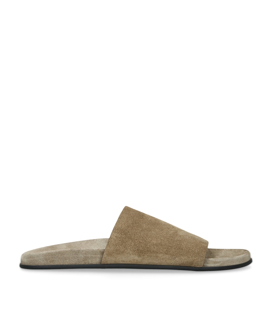 Hugh Suede Slides TAN Image 1