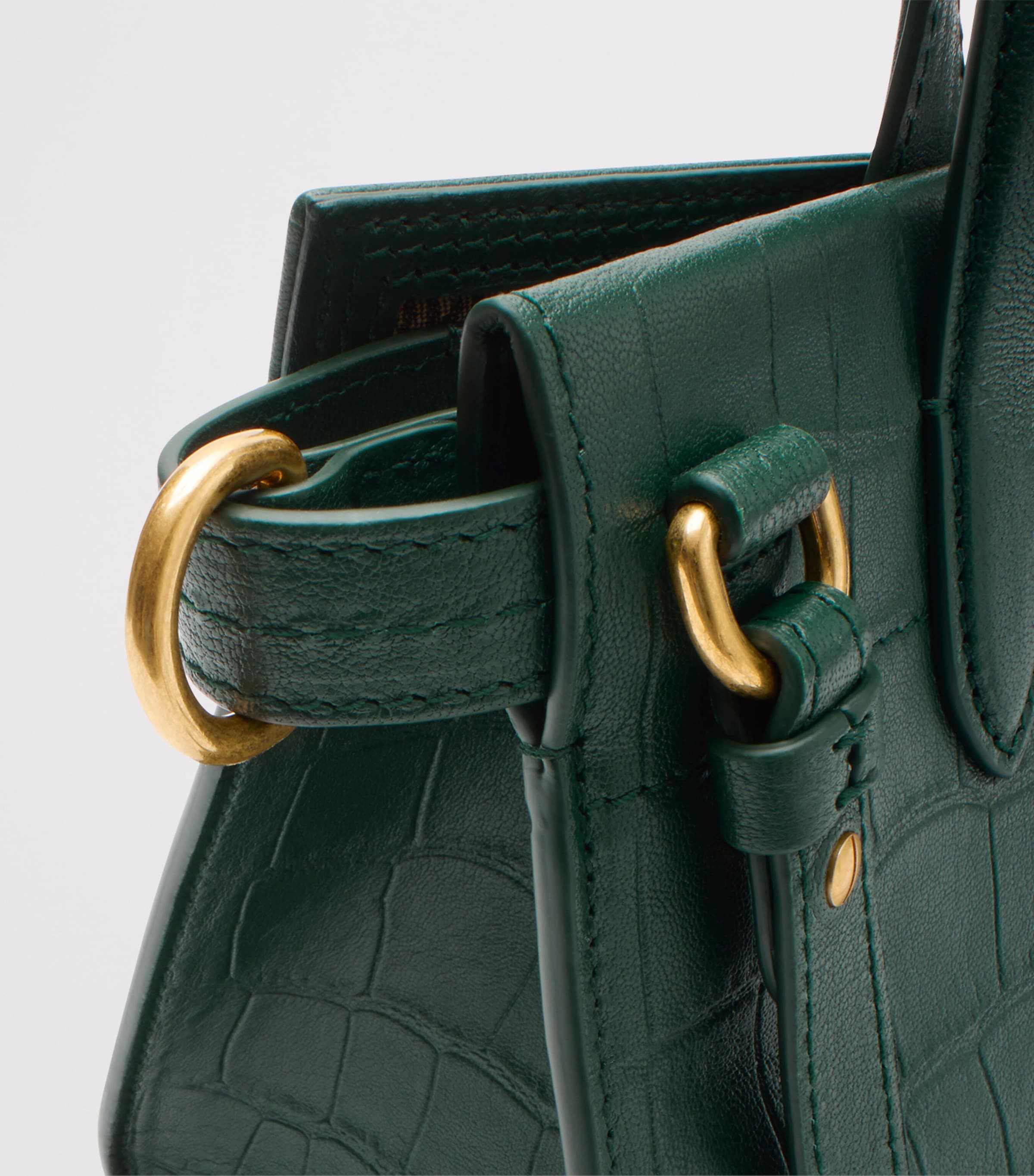 Mini Croc-Embossed Lambskin Cotswolds Tote Bag IVY Image 7