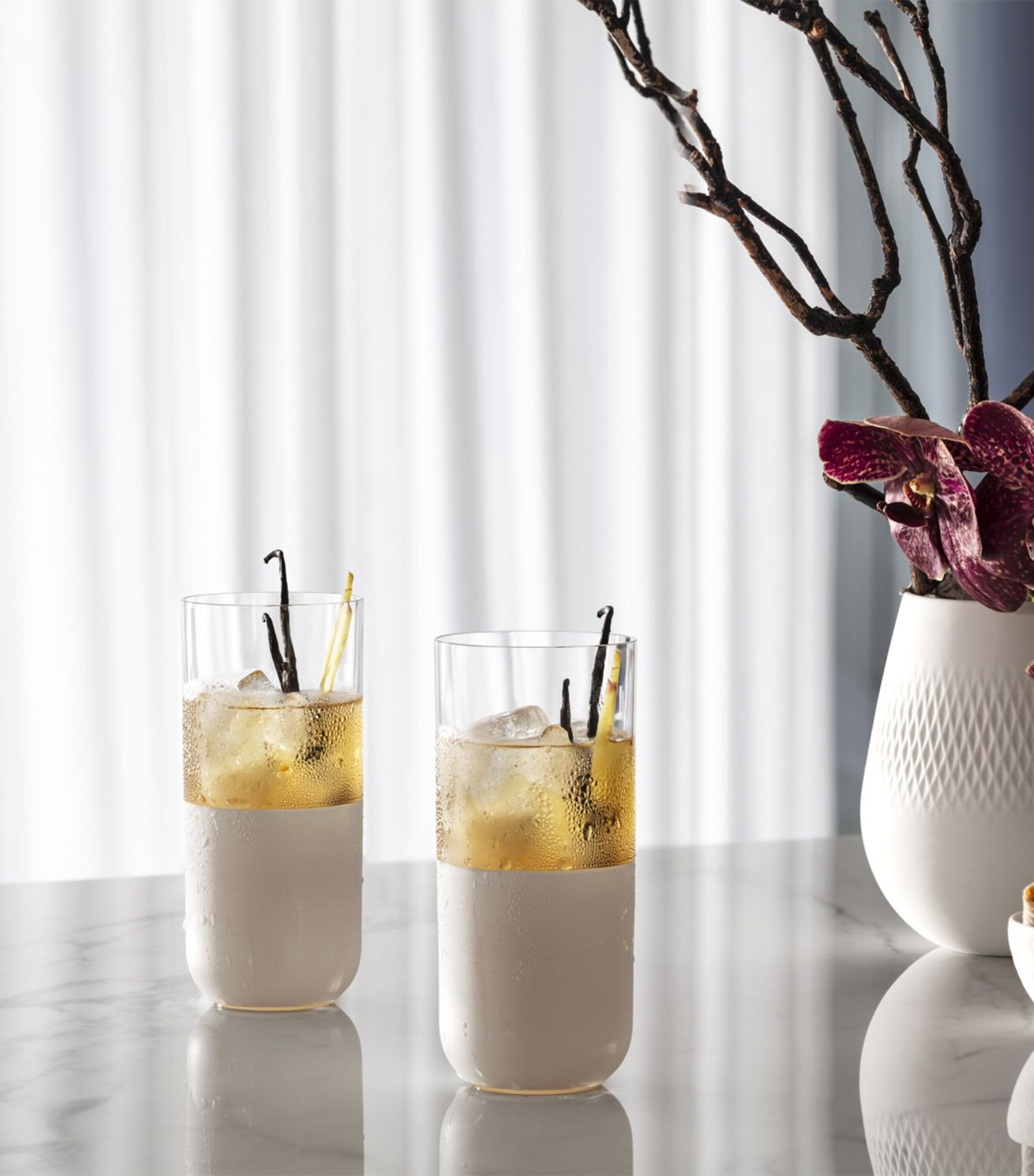 Set of 4 Manufacture Rock Blanc Long Drink Tumblers (430ml) WHITE Image 5