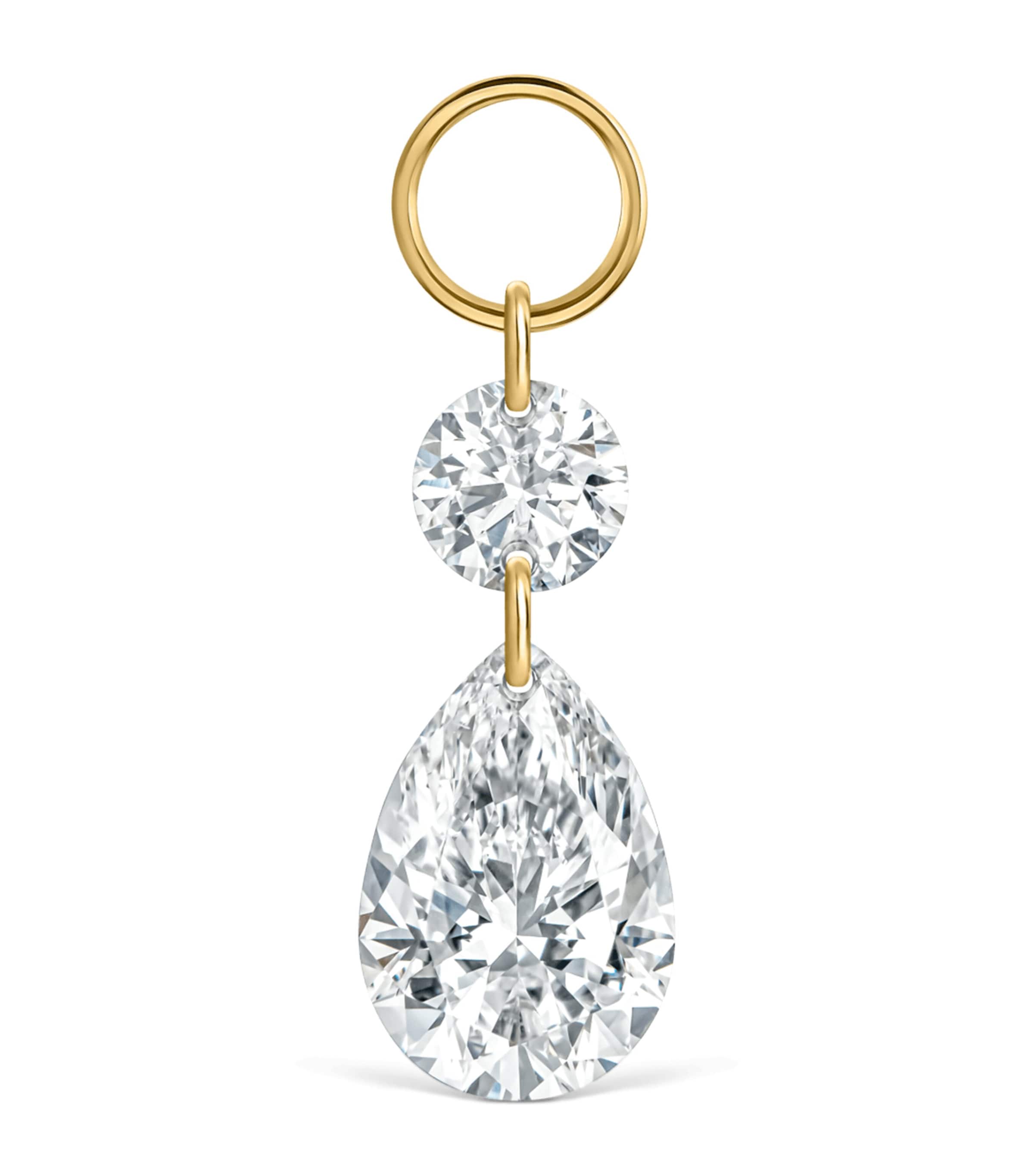 Maria Tash Grand Floating Double Diamond Single Earring In Gold