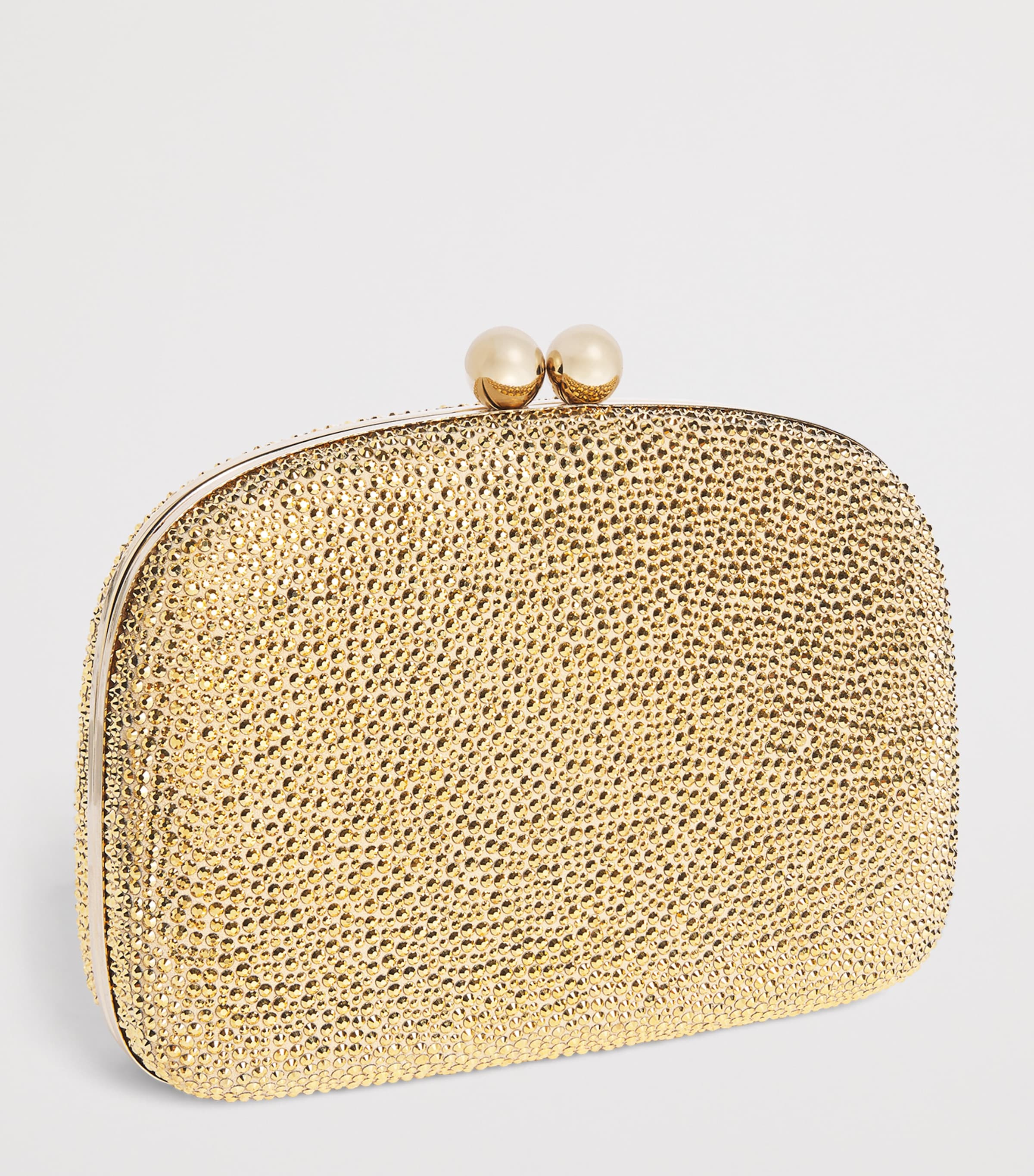 Carolina Herrera Crystal Vega Clutch Bag Gold Image 3