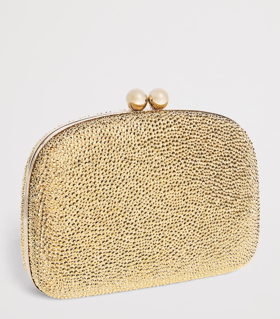 Carolina Herrera Crystal Vega Clutch Bag Gold Image 3