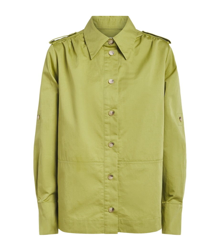 Joseph Womens Cotton-Linen Mars Shirt Pond Image 1
