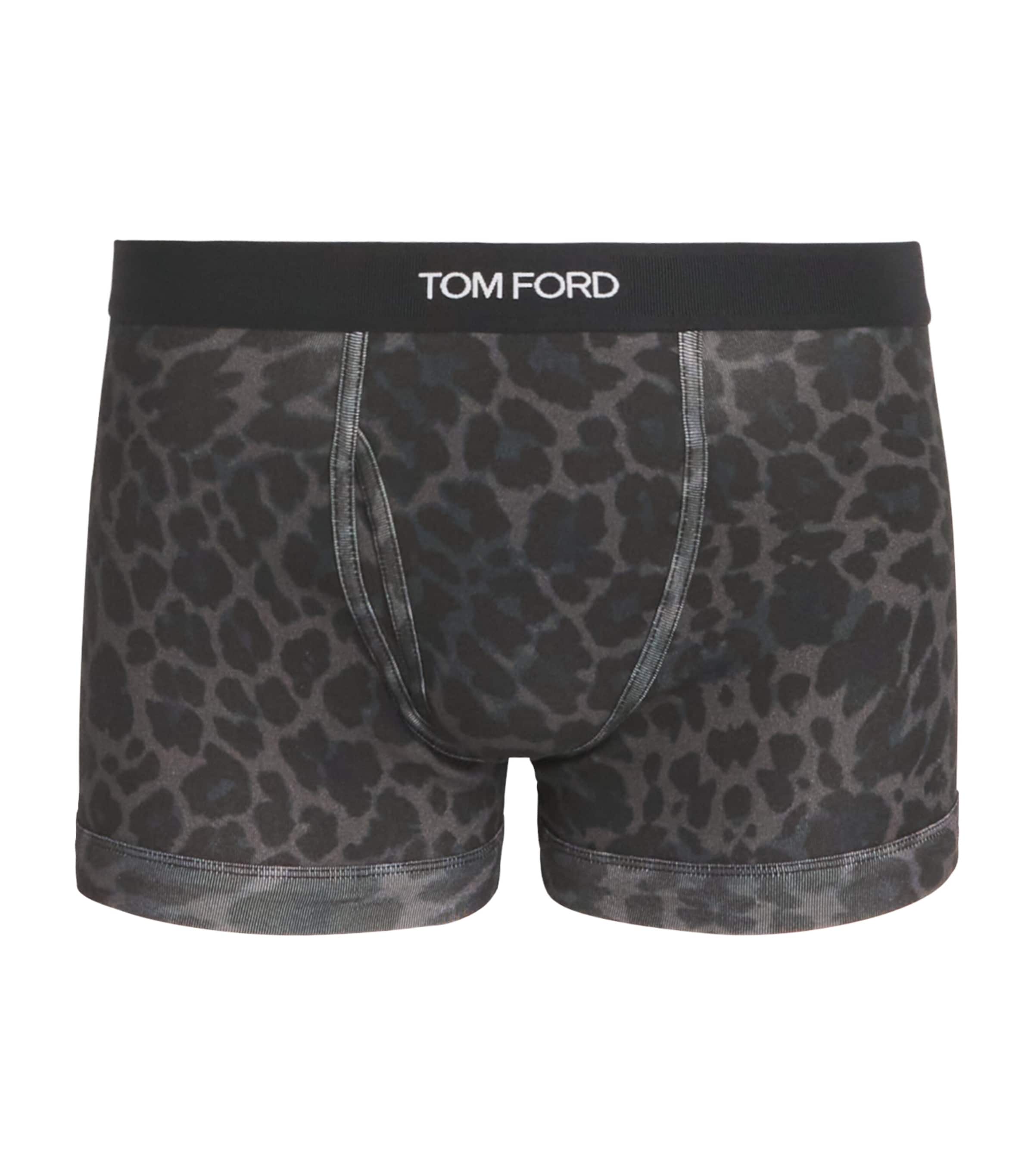 Stretch-Cotton Leopard Print Boxer Briefs 029 INK Image 1