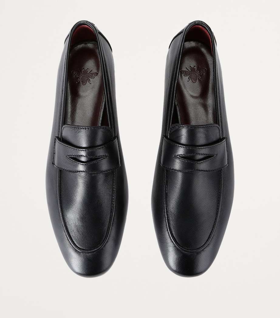 Bougeotte Leather Flaneur Loafers Black Image 4