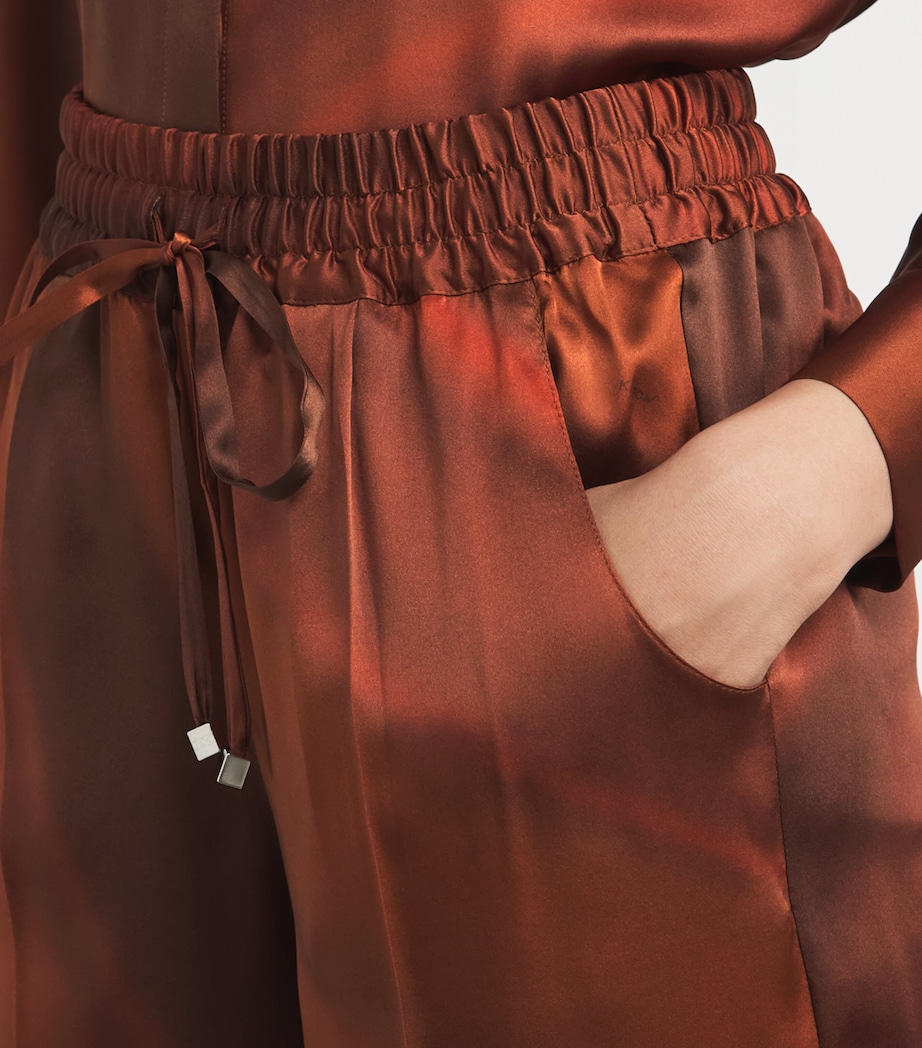 Silk Drawstring Trousers BROWN/RUST Image 6