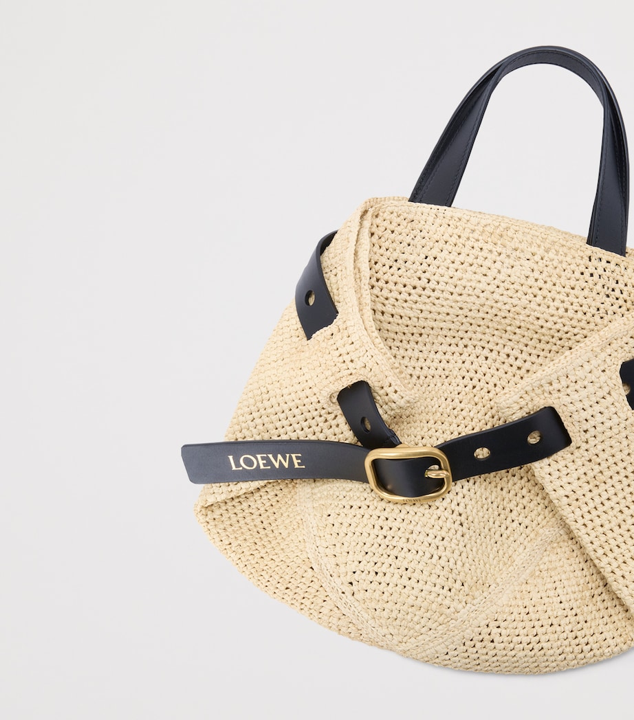 LOEWE Mini Raffa Punch Hole Tote Bag Natural Image 9