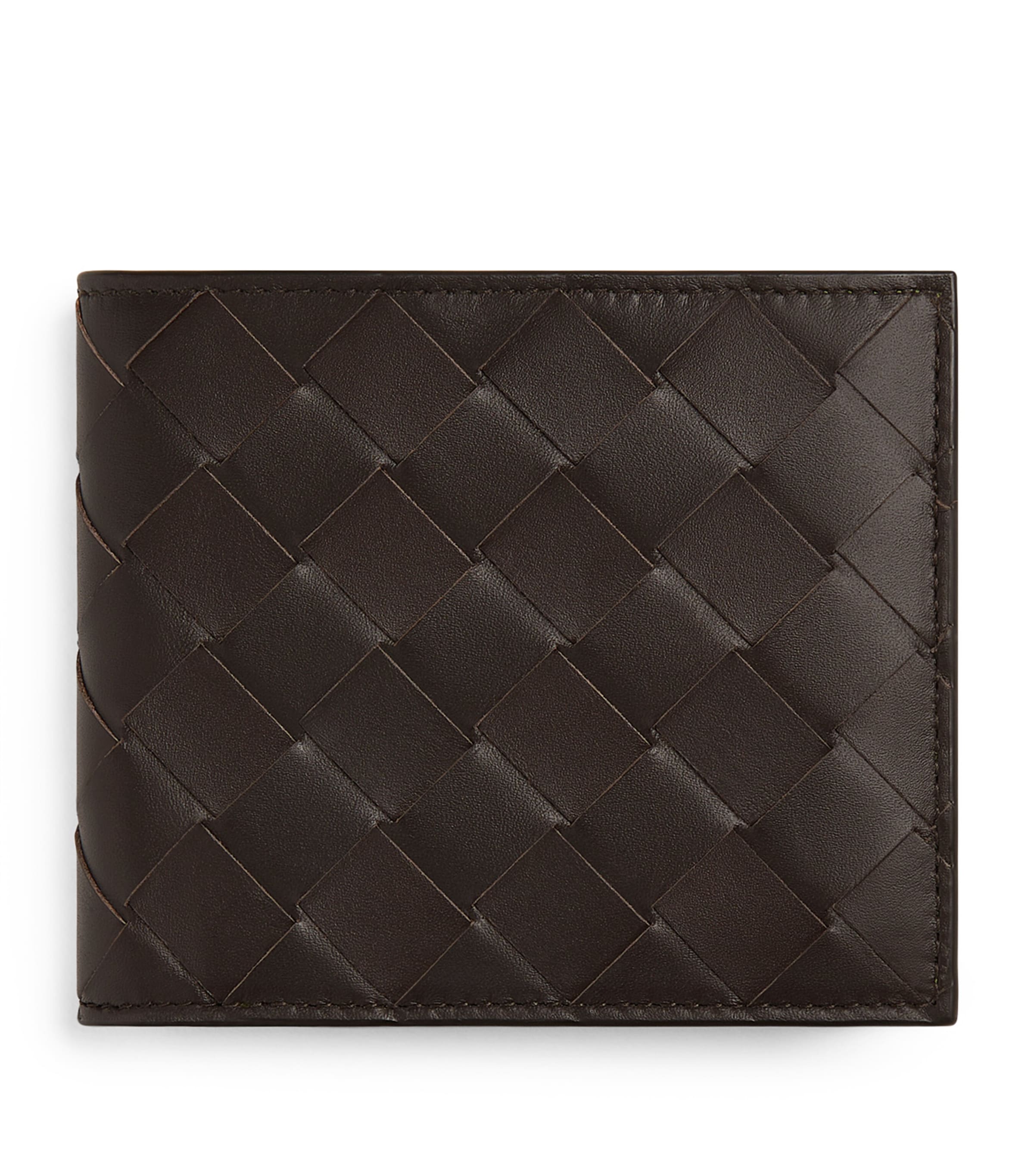 Bottega Veneta Men Leather Wallet With Intrecciato Motif In Black