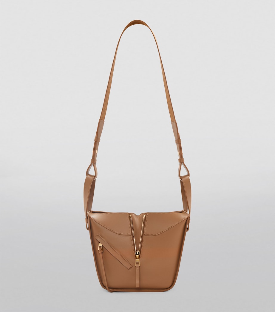 Leather Compact Hammock Top-Handle Bag OAK Image 7