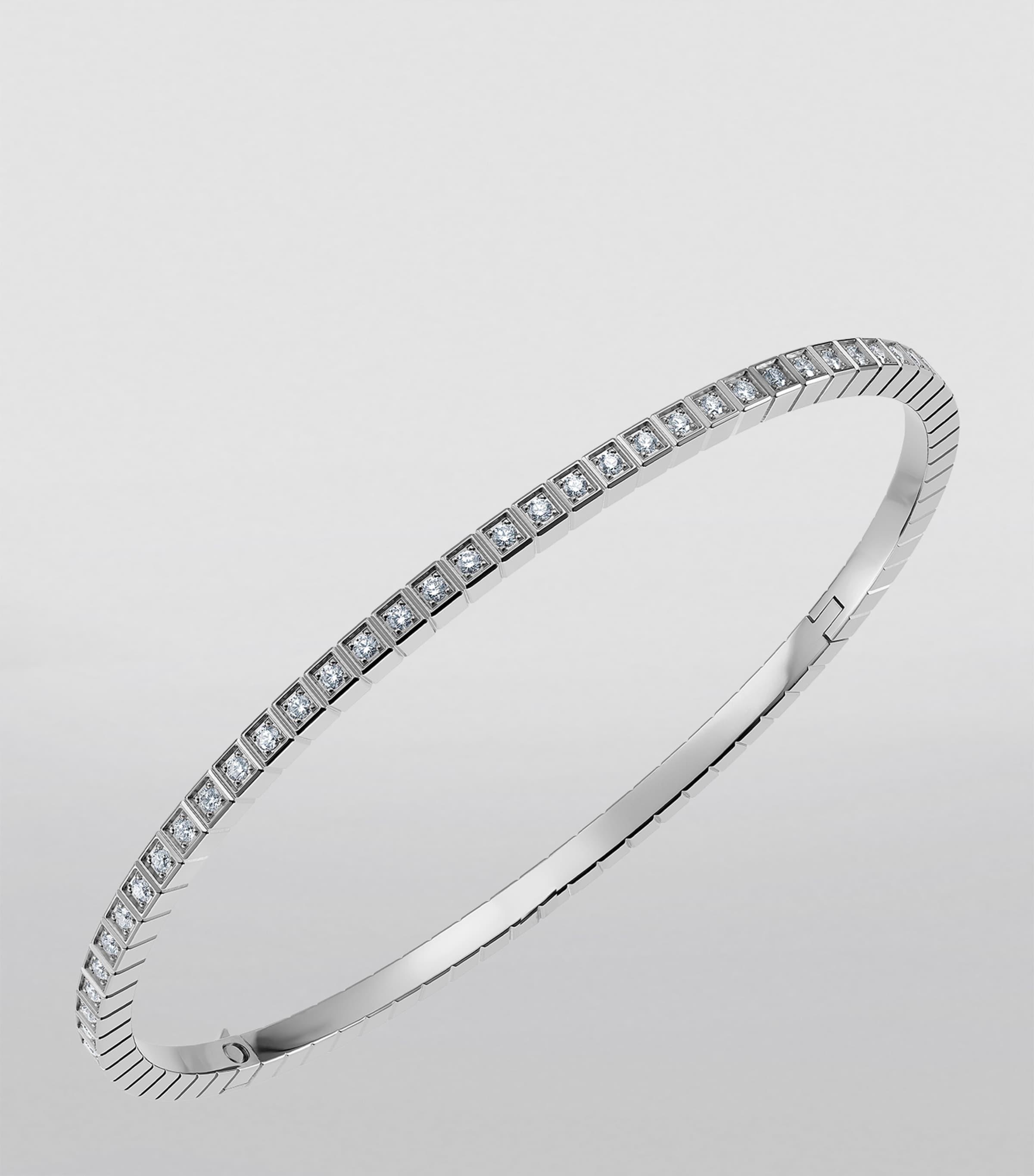 White Gold and Diamond Ice Cube Bangle 18K WHITE GOLD Image 3