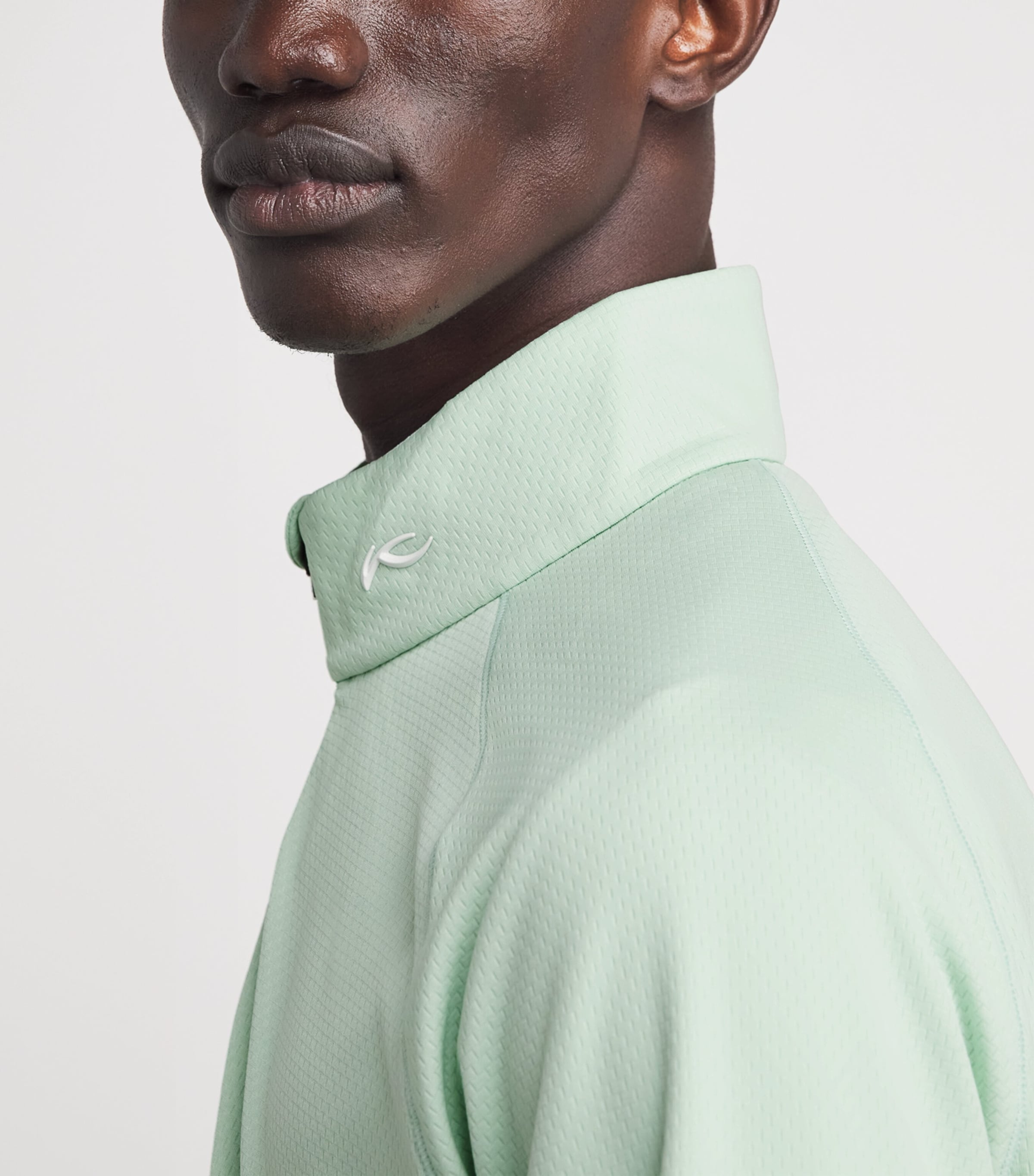 KJUS Mens Capture Midlayer Half-Zip Top Agav/al Blu Image 3