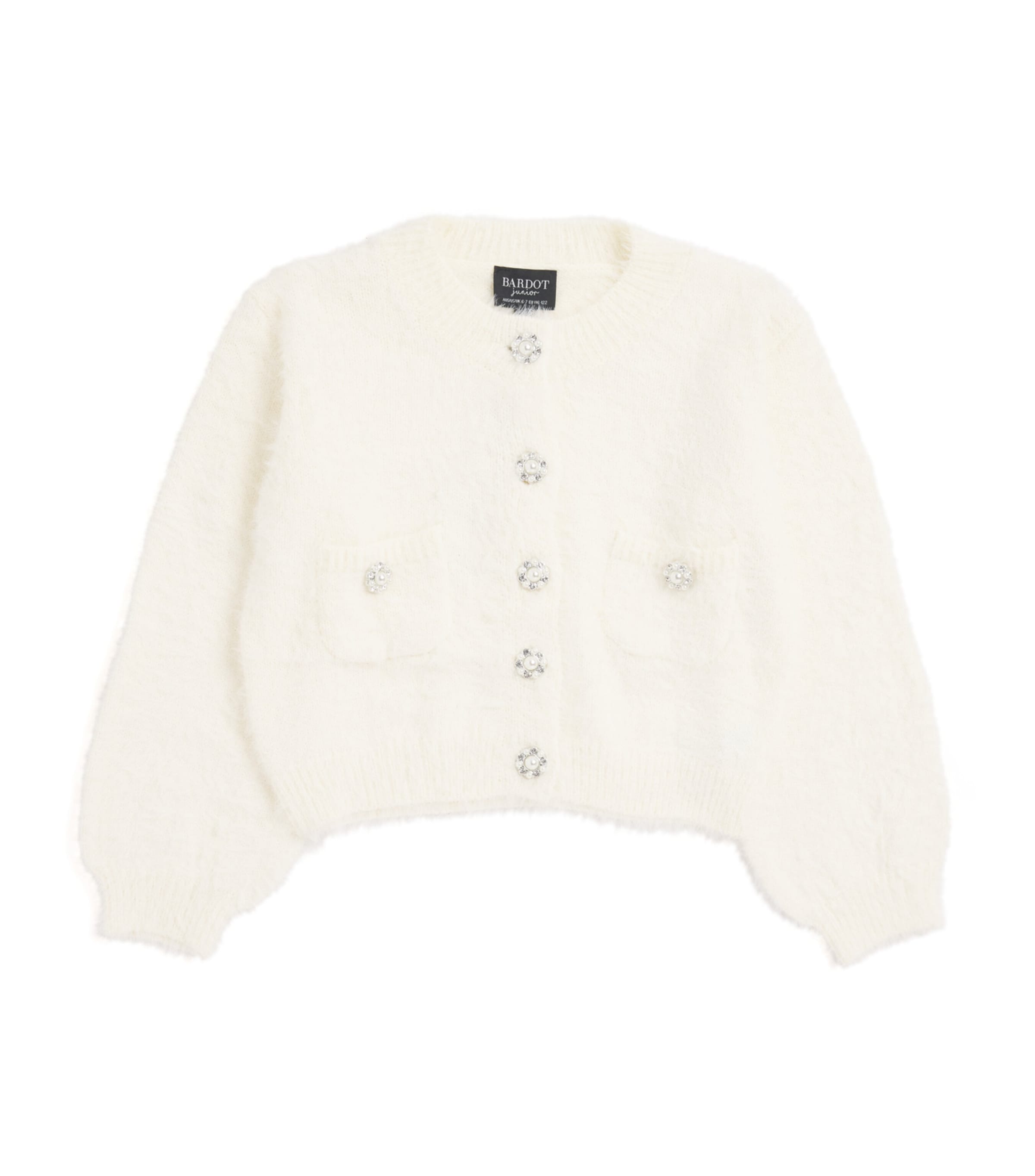 Bardot Kids' Fluffy Sophia Cardigan In Blue