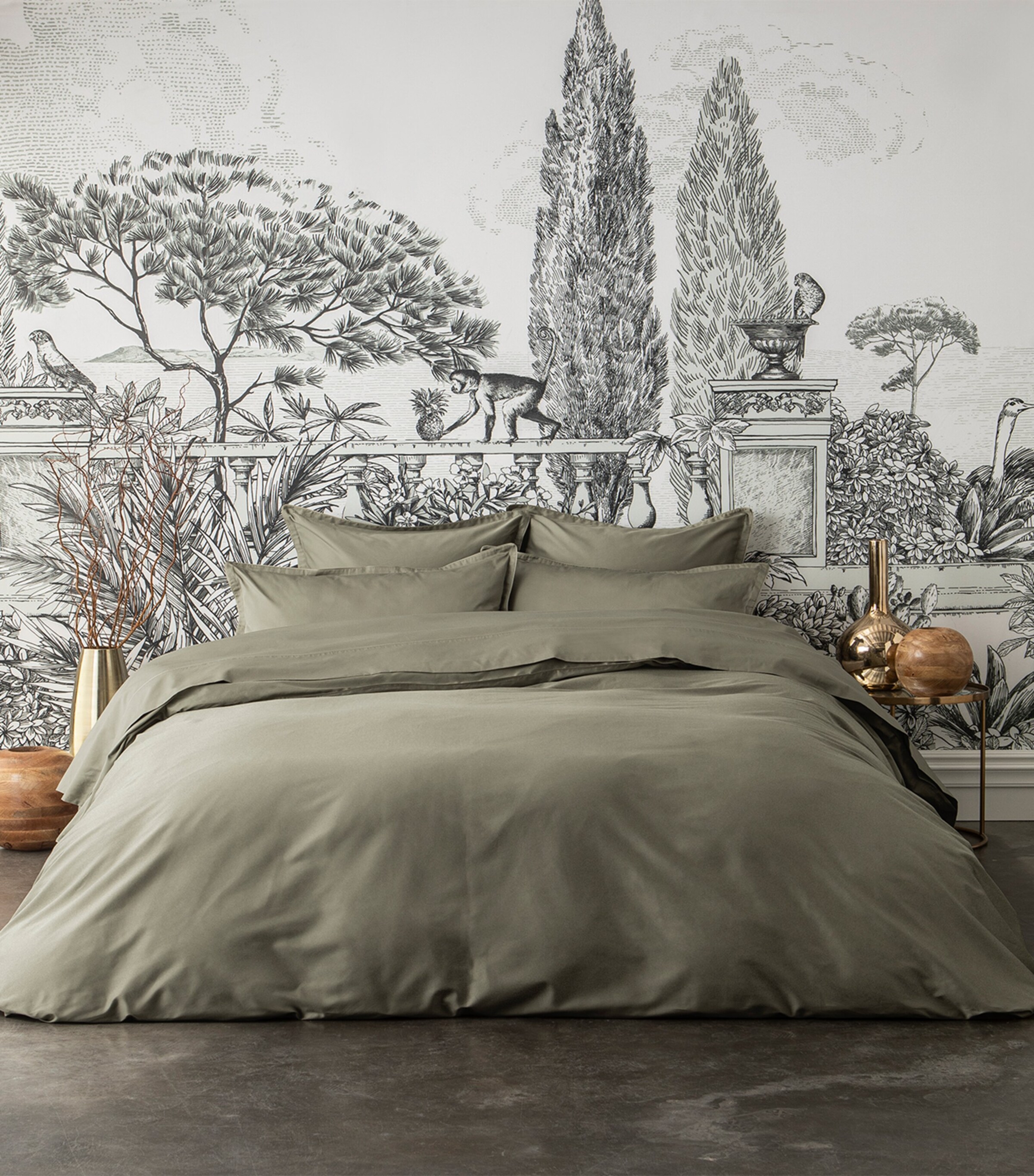 Teophile Super King Fitted Sheet (180cm x 200cm) KHAKI Image 2