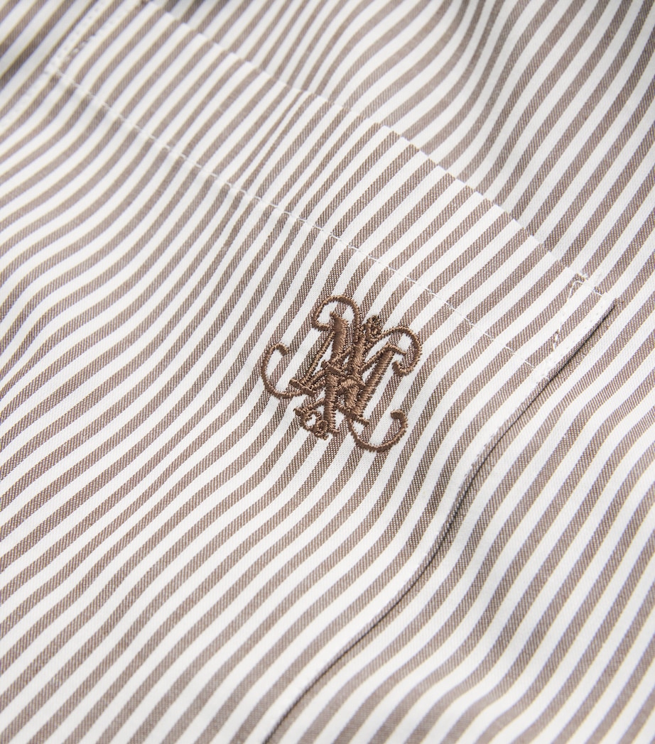 Sleeveless Stripe Embroidered Shirt OPTICAL WHITE Image 5