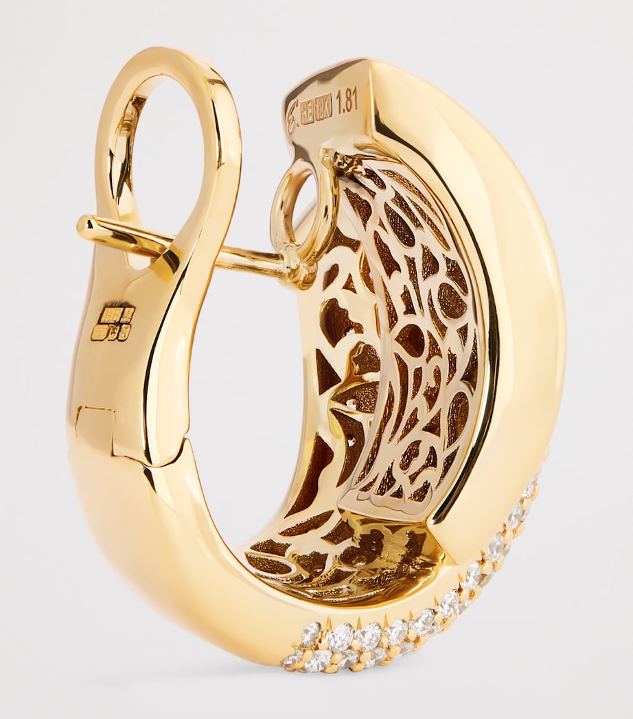 Large Yellow Gold and Diamond Divino Earrings YELLOW GOLD Image 4