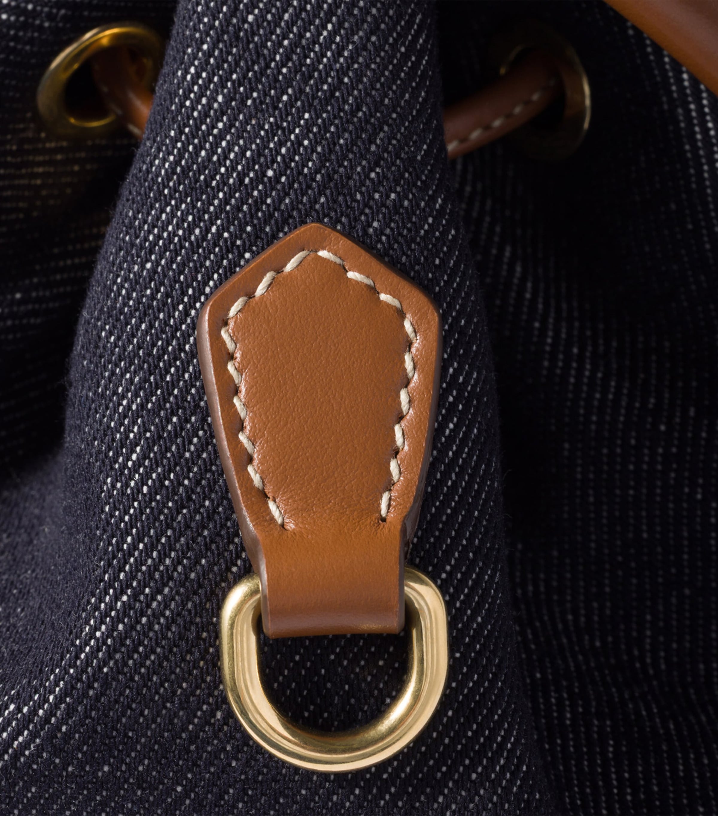 Miu Miu Denim-Leather Backpack Blue Image 5