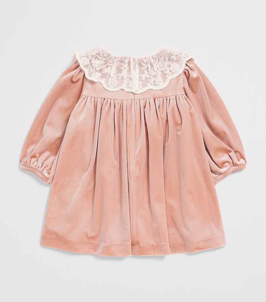 Patachou Velvet Bow Dress (6 Months-4 Years) Pink Image 2
