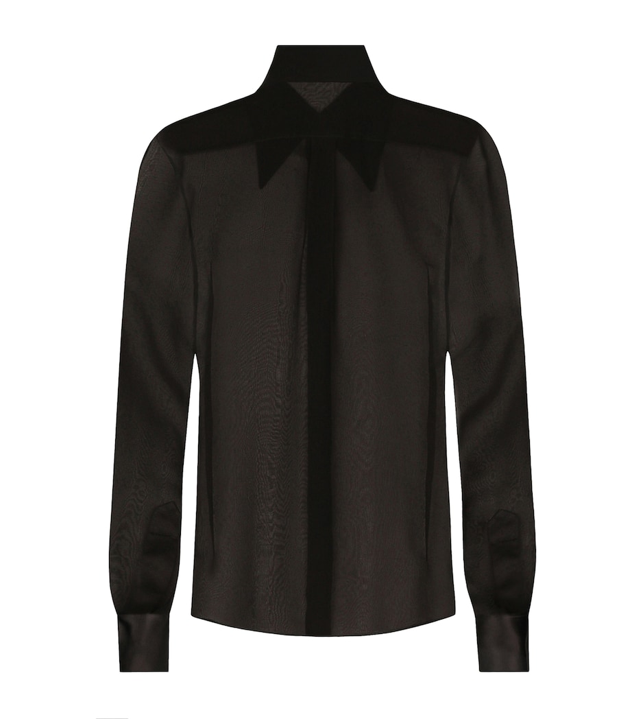 Lace Sheer Shirt N0000-BLACK Image 3