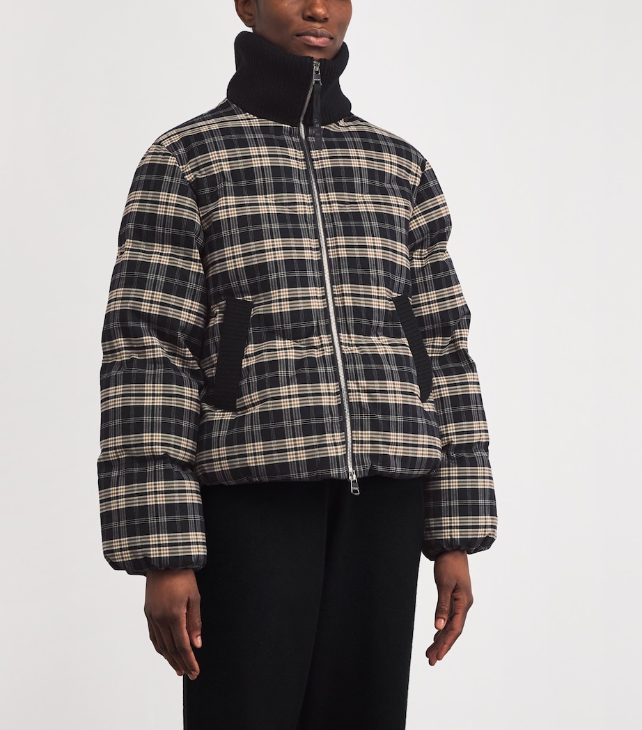 Brushed-Flannel Check Bryony Puffer Jacket NAVY CHECK Image 3