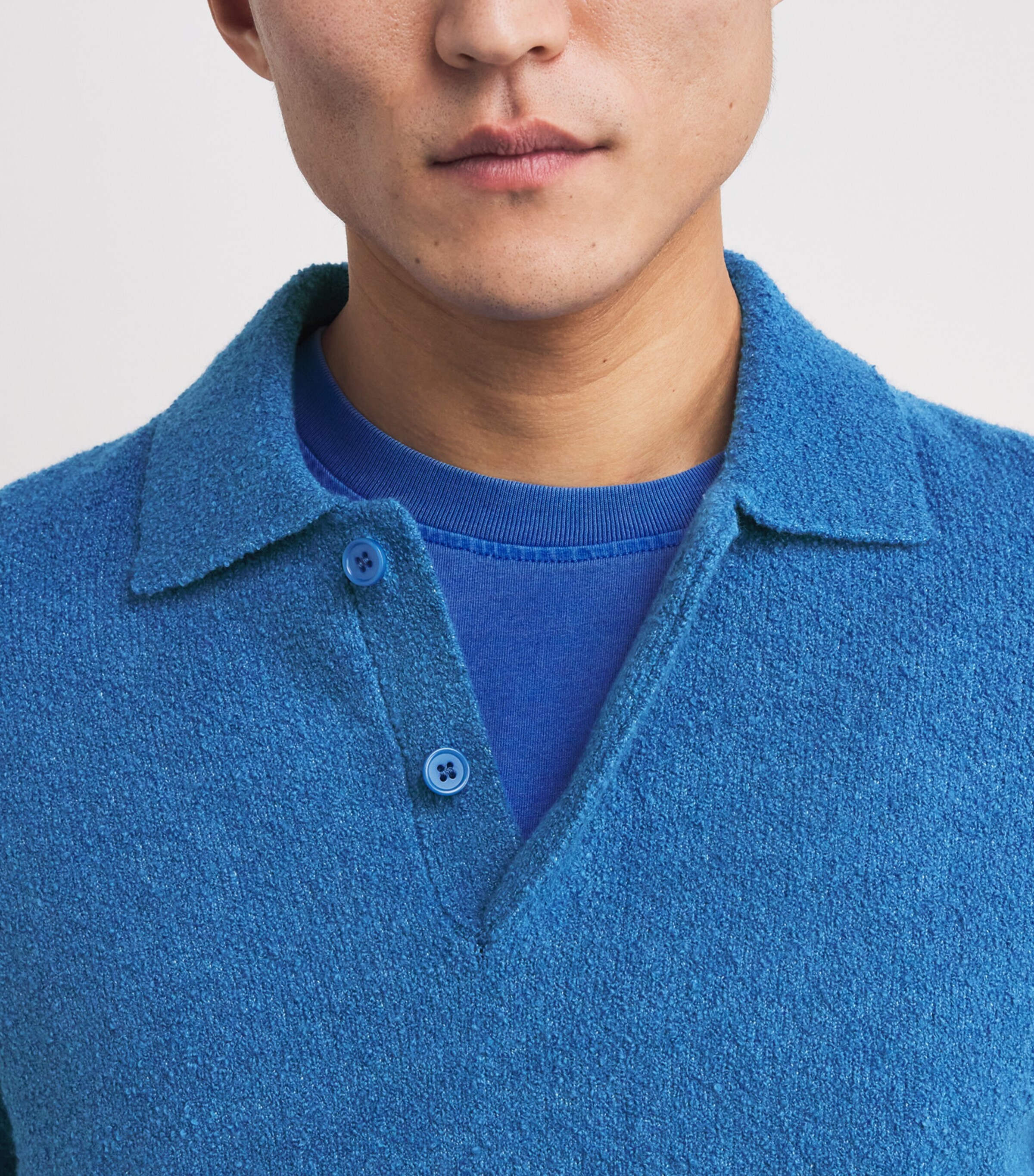 SAMSOE SAMSOE Mens Cotton-Blend Polo Sweater Bright Cobalt Image 6